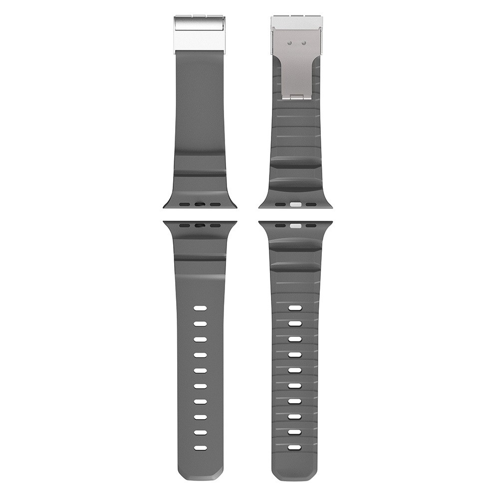 Apple Watch 10 46mm Zore KRD-145 Metal Tokalı Silikon Kordon