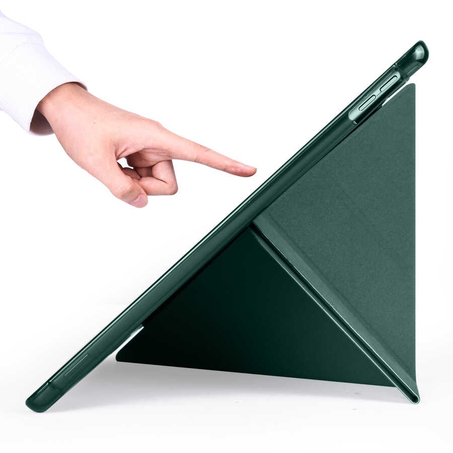 iPad 10.2 2021 (9.Nesil) Kılıf Zore Tri Folding Kalem Bölmeli Standlı Kılıf