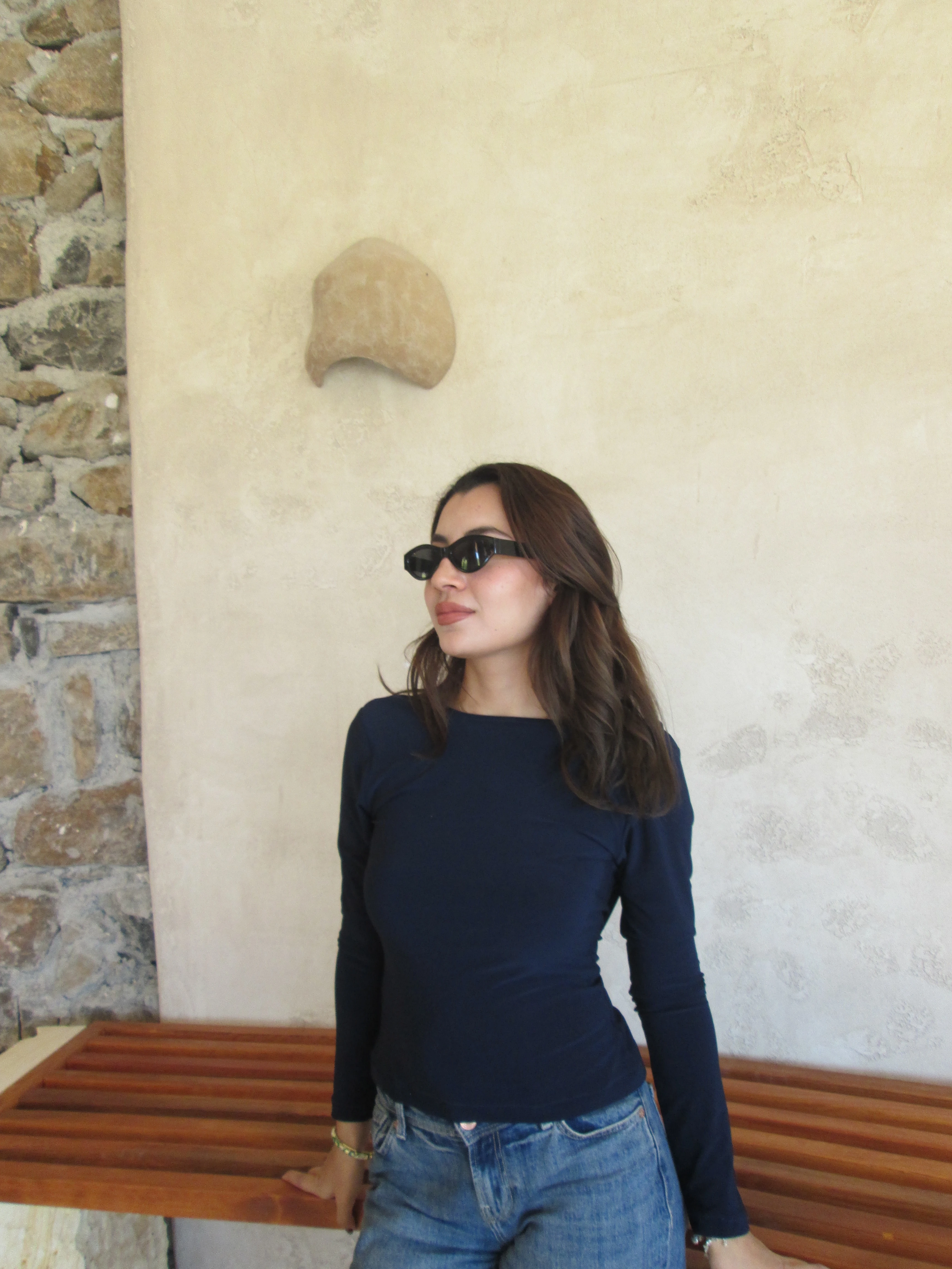 CASSİE UZUN KOLLU BLUZ LACİVERT