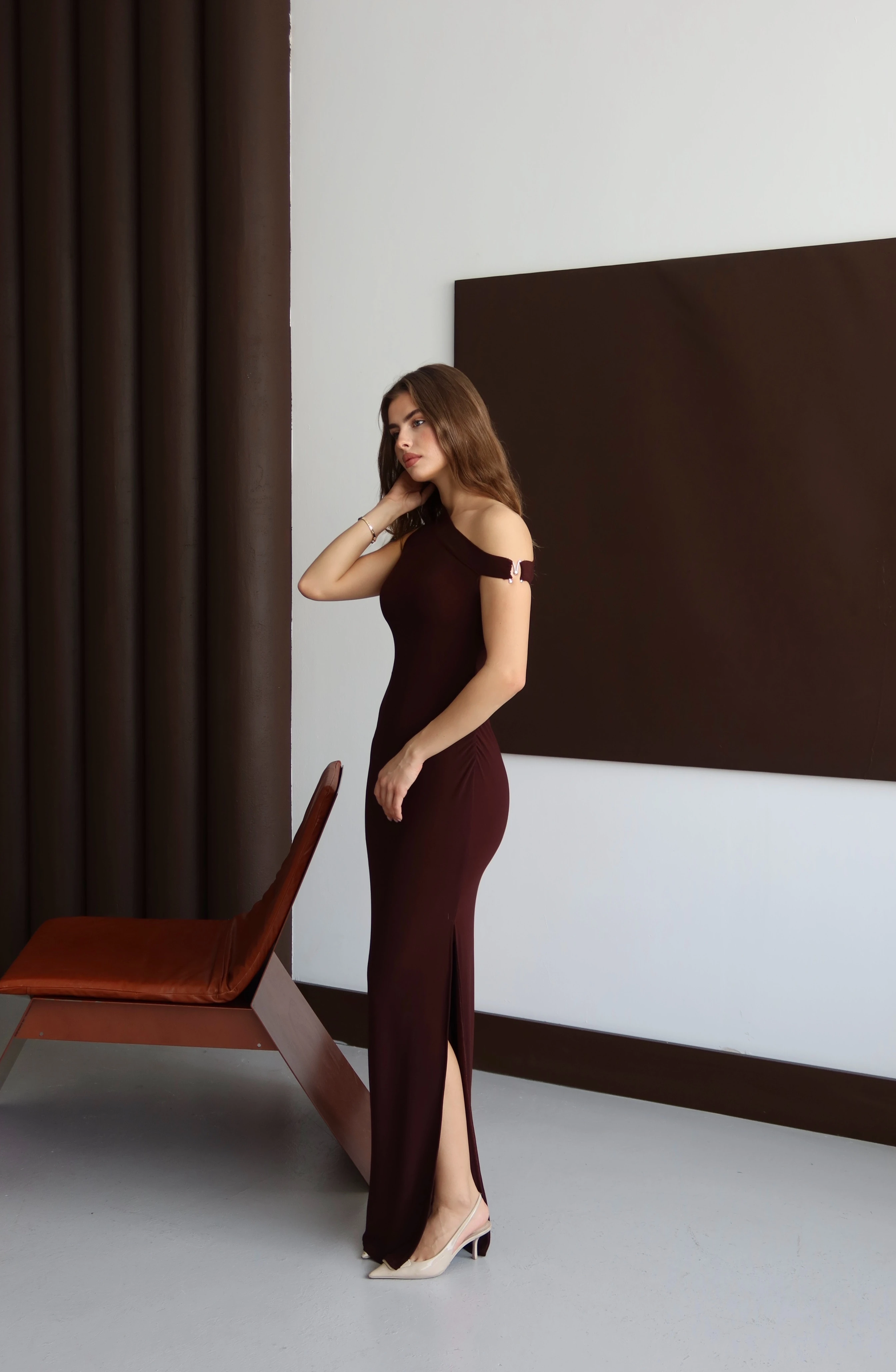 SERENA MAXİ ELBİSE KAHVERENGİ