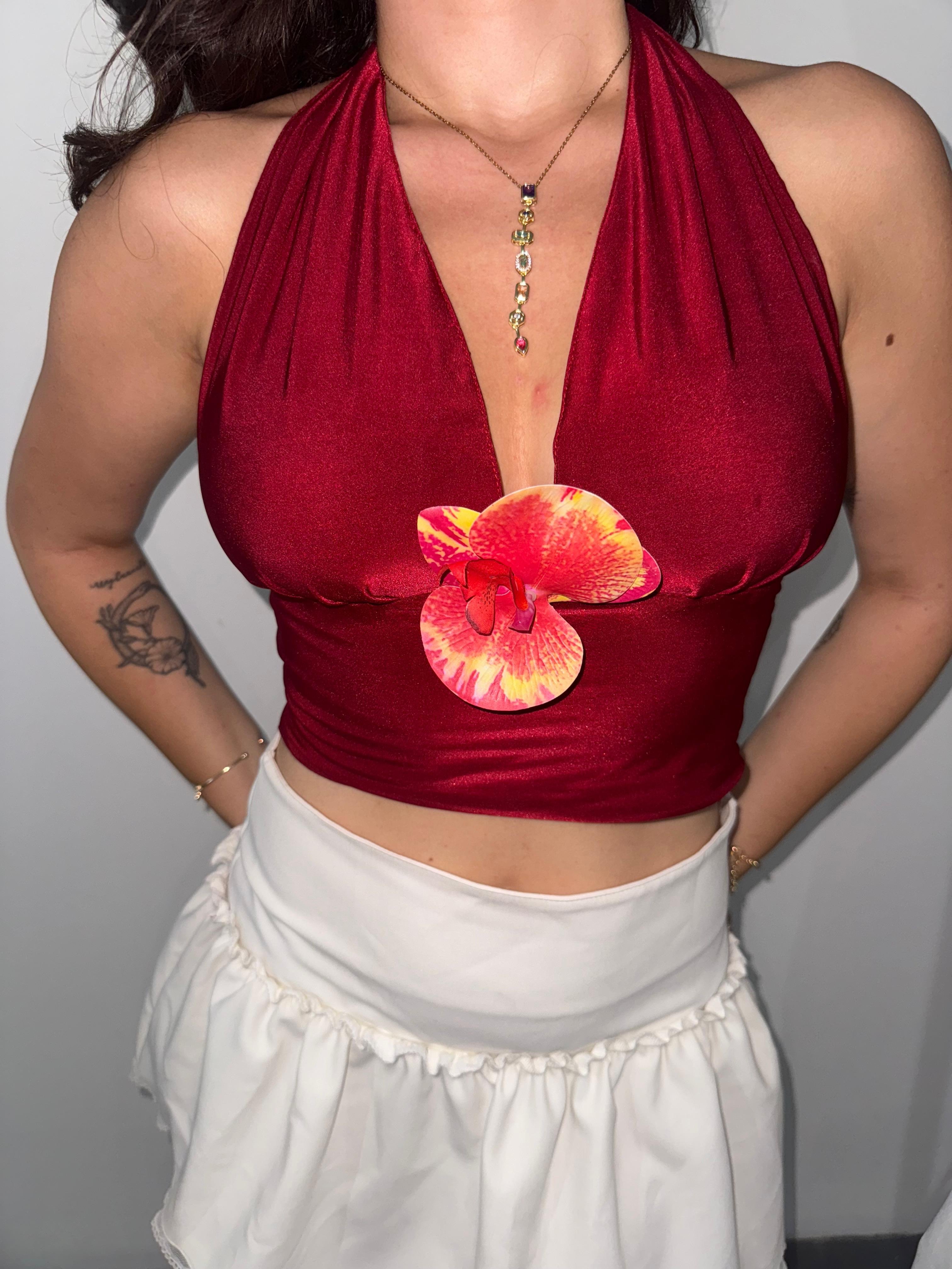 FLORA TOP /BORDO