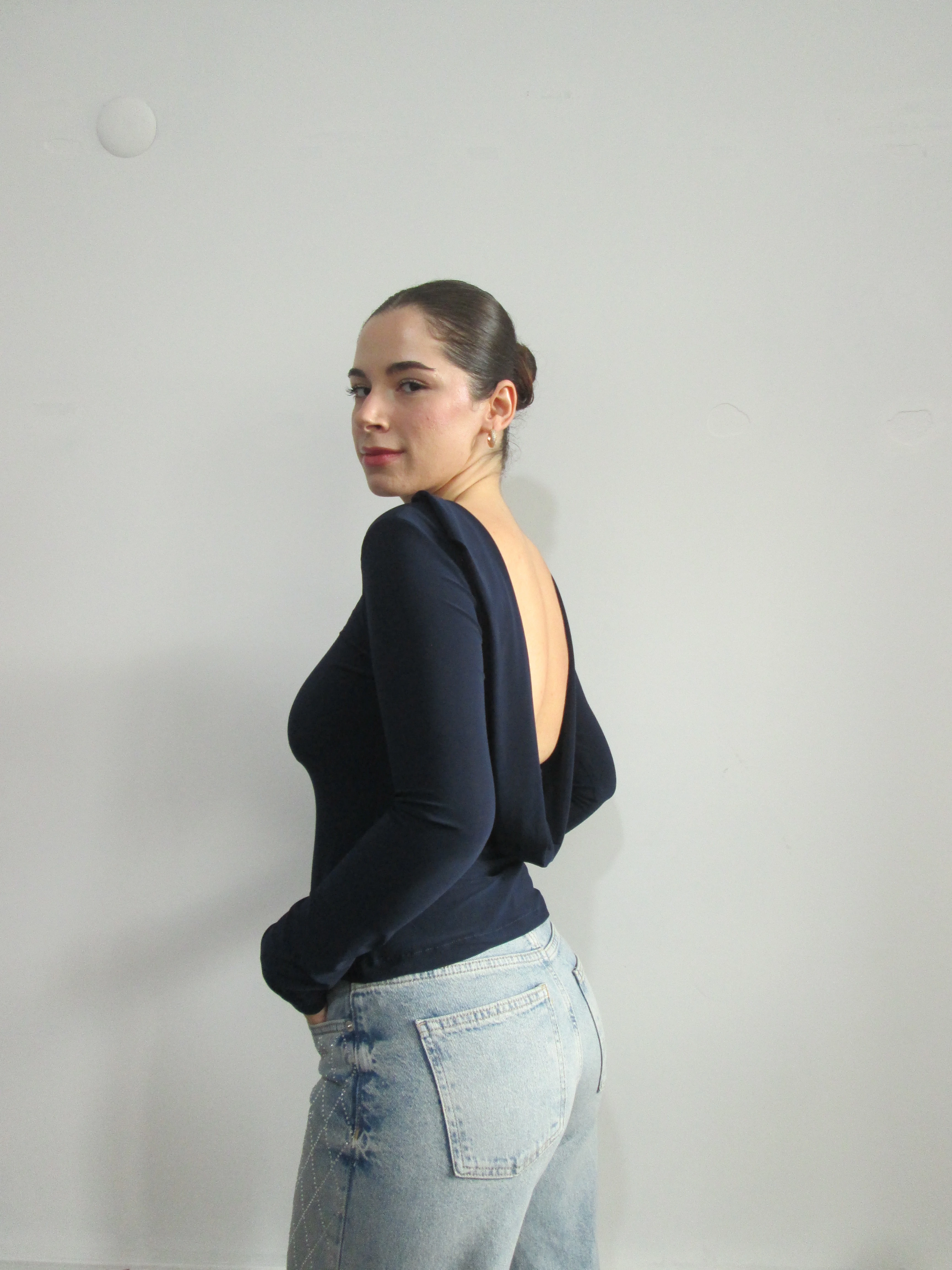 CASSİE UZUN KOLLU BLUZ LACİVERT