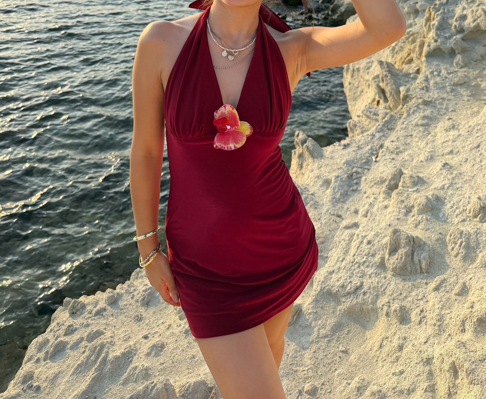 FLORA ELBİSE /BORDO