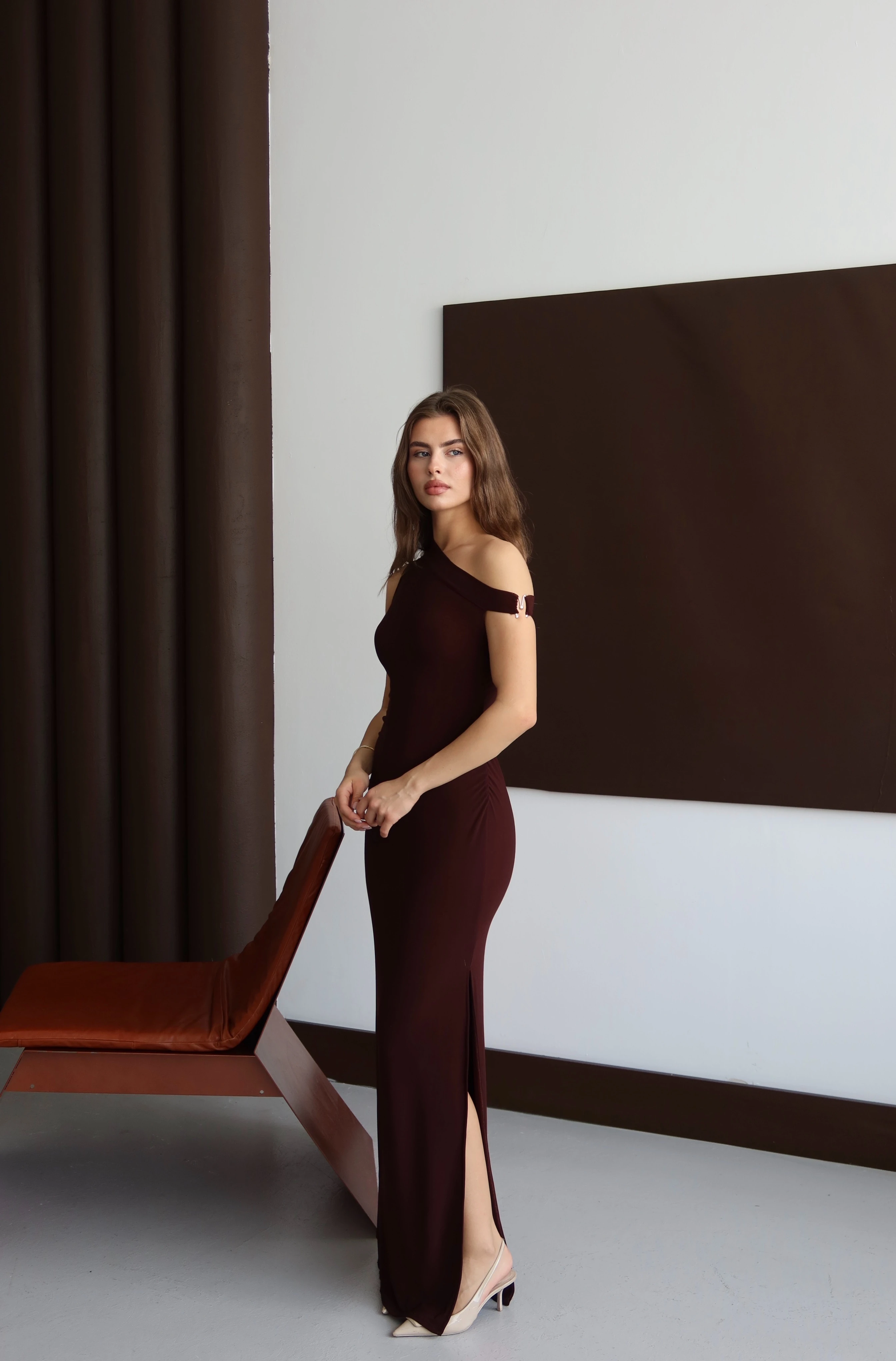 SERENA MAXİ ELBİSE KAHVERENGİ