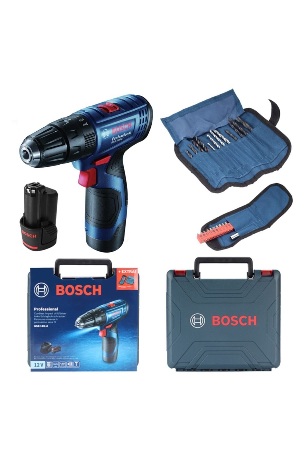 Bosch Professional GSB 120-LI 2 AH Akülü Darbeli Delme Vidalama