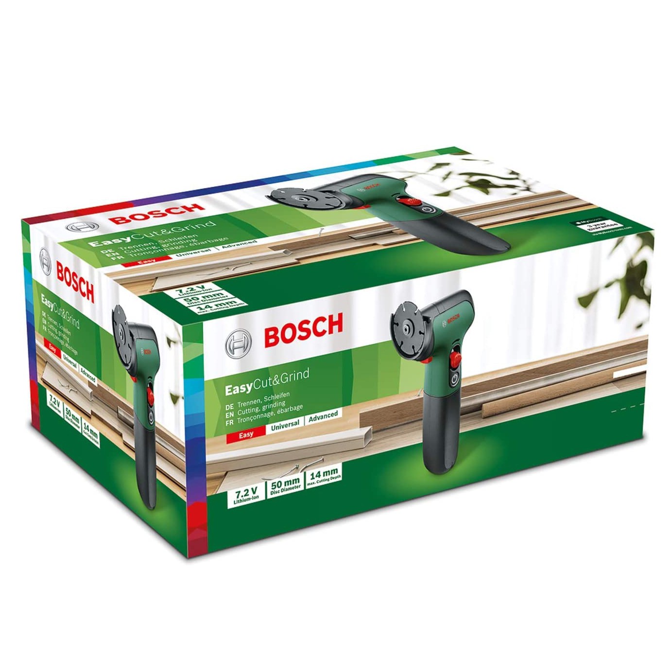 Bosch Akülü EasyCut & Grind Kompakt Kesme ve Taşlama Makinesi (2.0 Ah Akü, 7.2 Volt, Karton Kutuda)