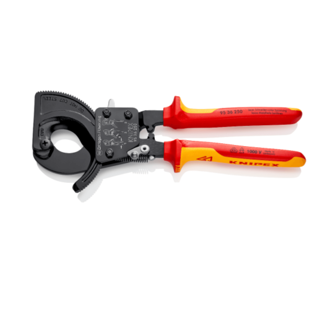 Knipex 9536250 Cırcır Mekanizmalı Kablo Makası