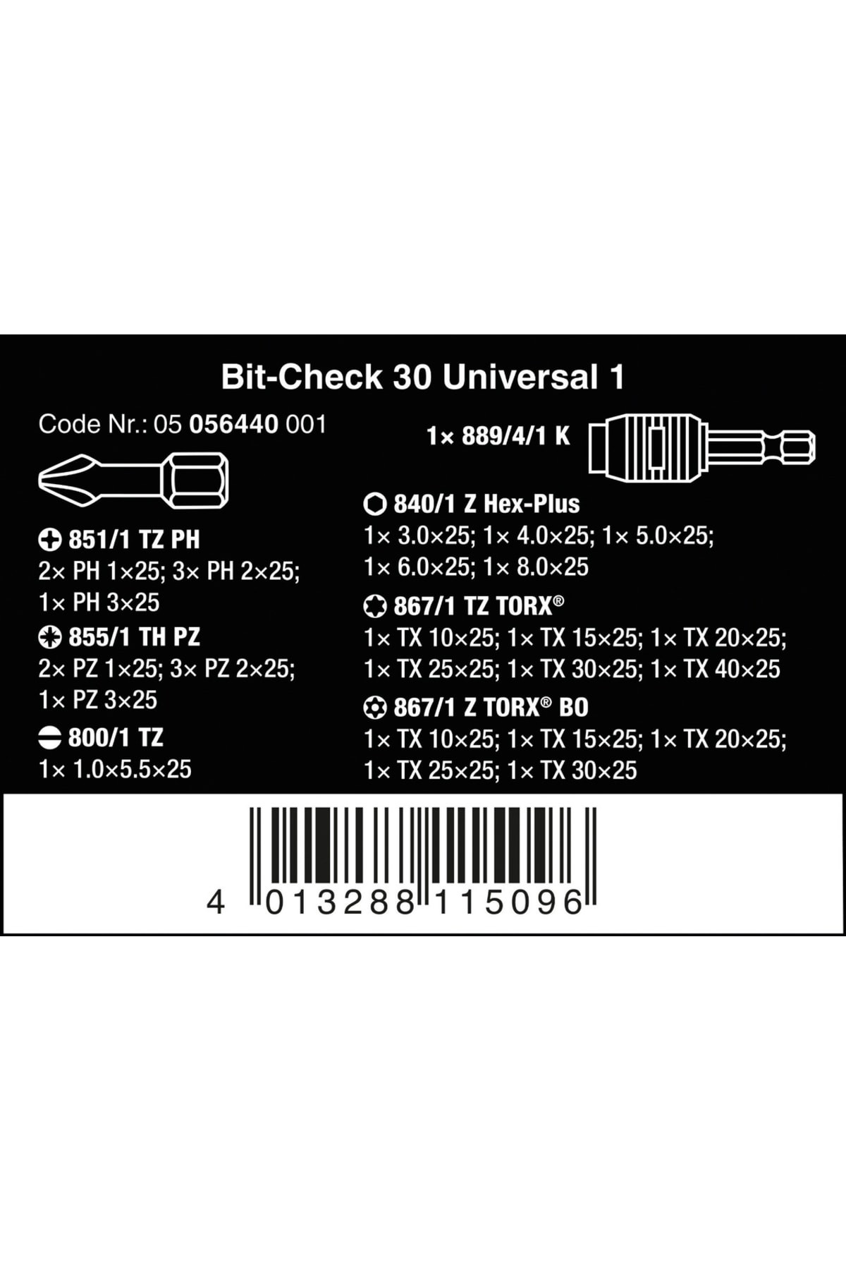 Wera Bit-check 30 Bits Seti 05056440001