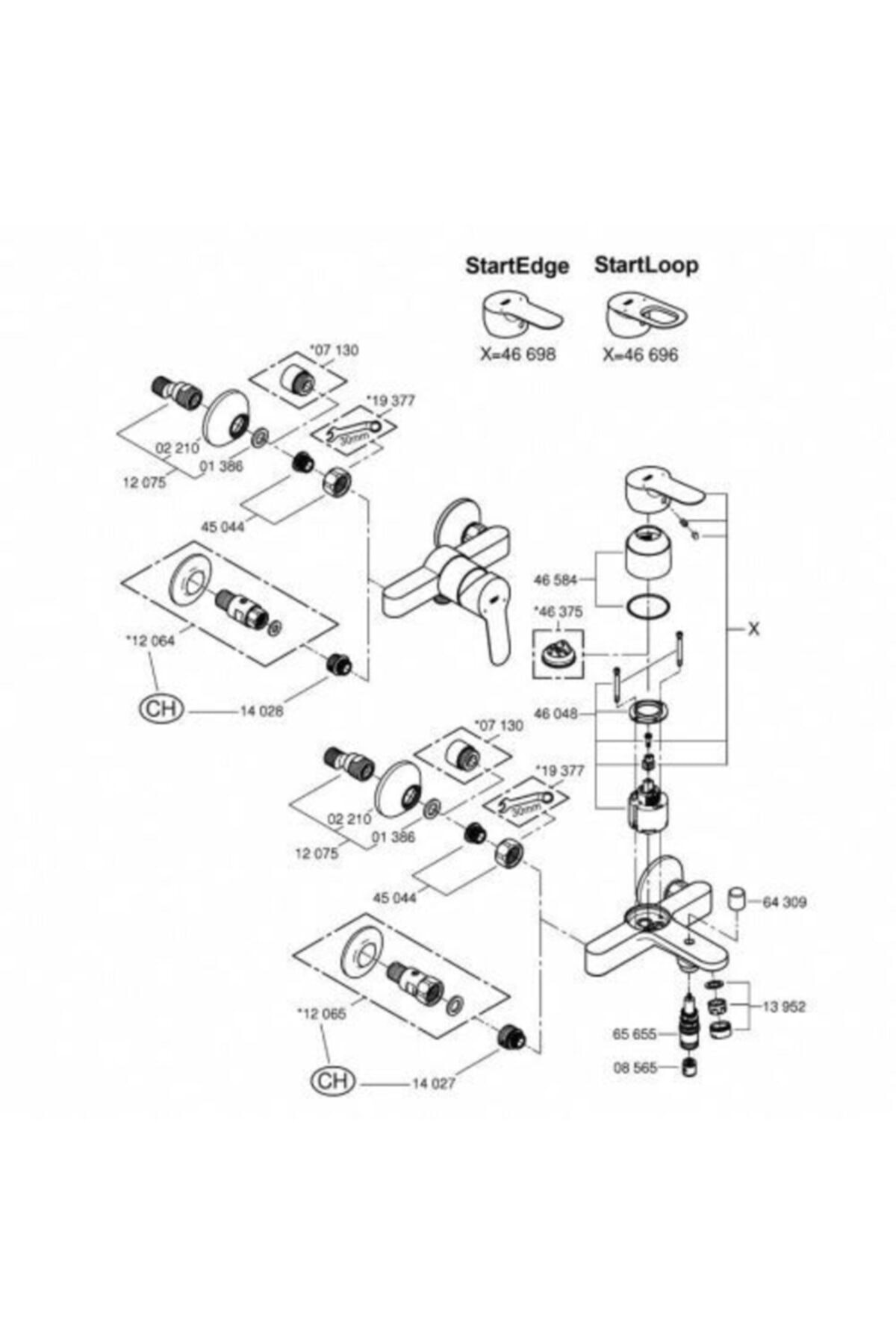 Grohe Start Edge Tek Kumandalı Banyo Bataryası 23348000