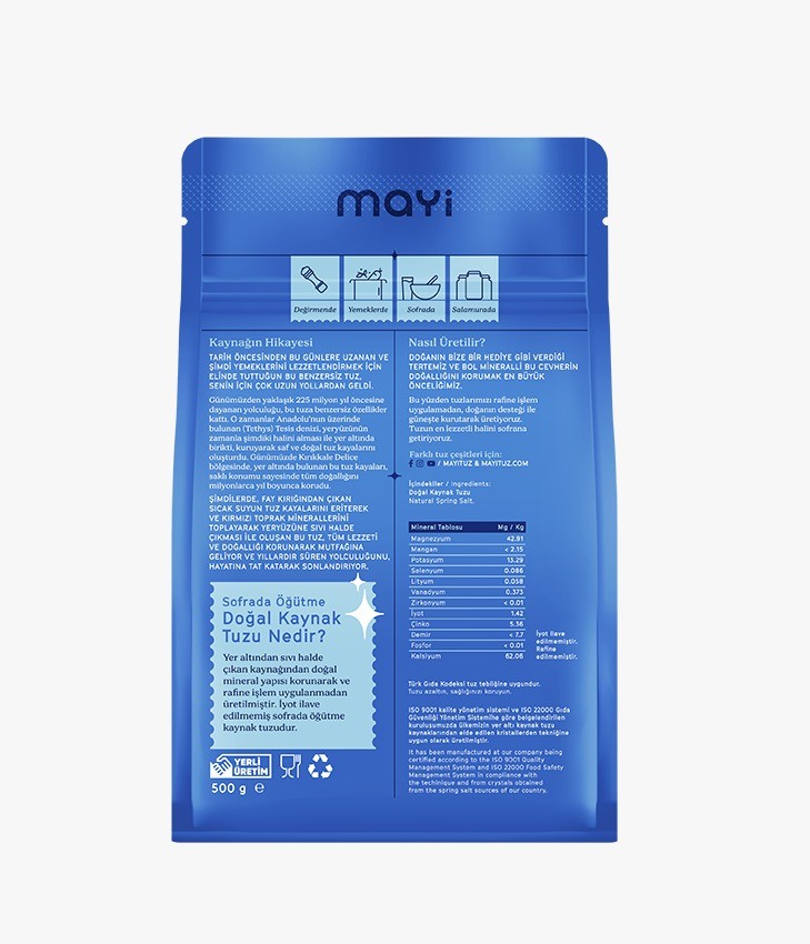 MAYİ SOFRADA ÖĞÜTME KAYNAK TUZU 500 GR X 12 ADET