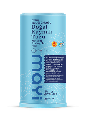 MAYİ ÖĞÜTÜLMÜŞ SOFRA TUZU 250 GR (İYOT İLAVELİ TUZLUKLU)
