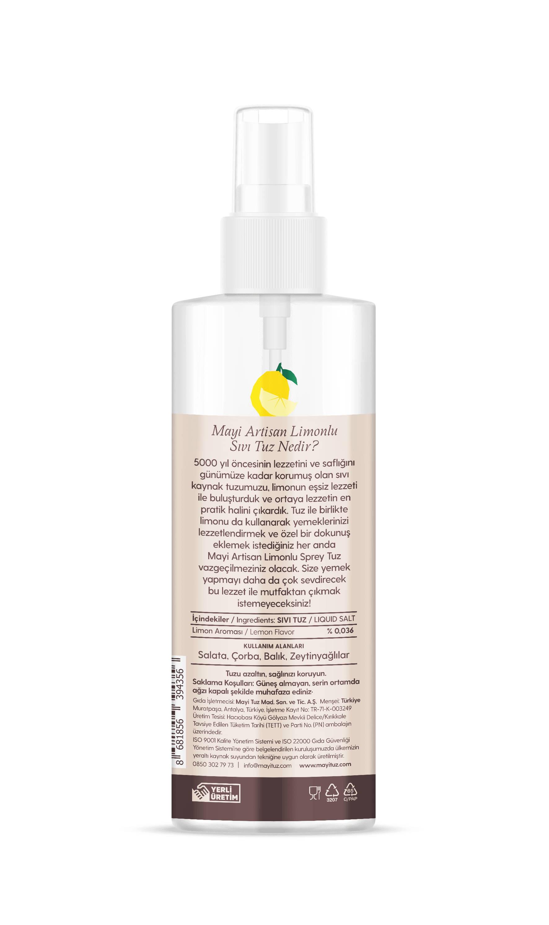MAYİ ARTISAN LİMONLU SIVI TUZ 150 ML