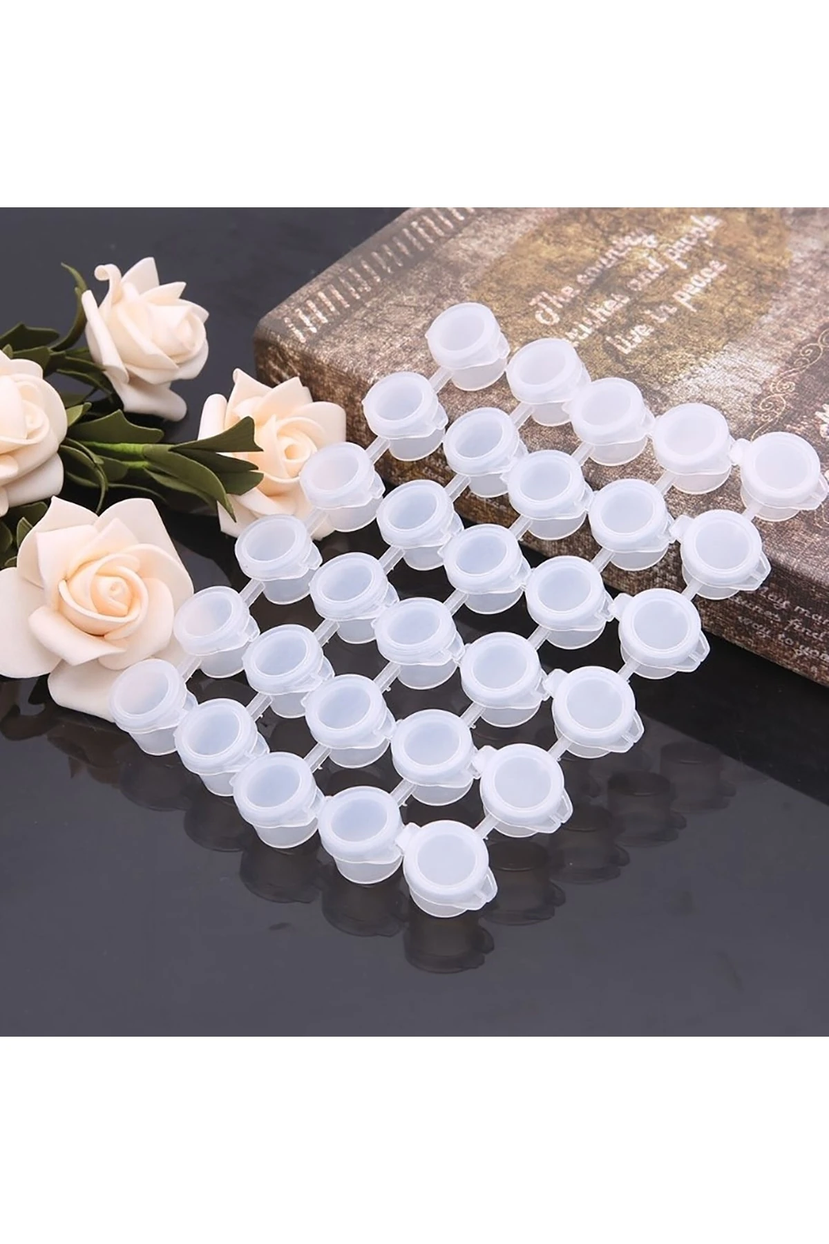 Kolye Yüzük Takı Kutusu 100 Göz, Boya Kutusu 3ml Boncuk Kutusu Lens Kutusu Plastik Boş Kutu