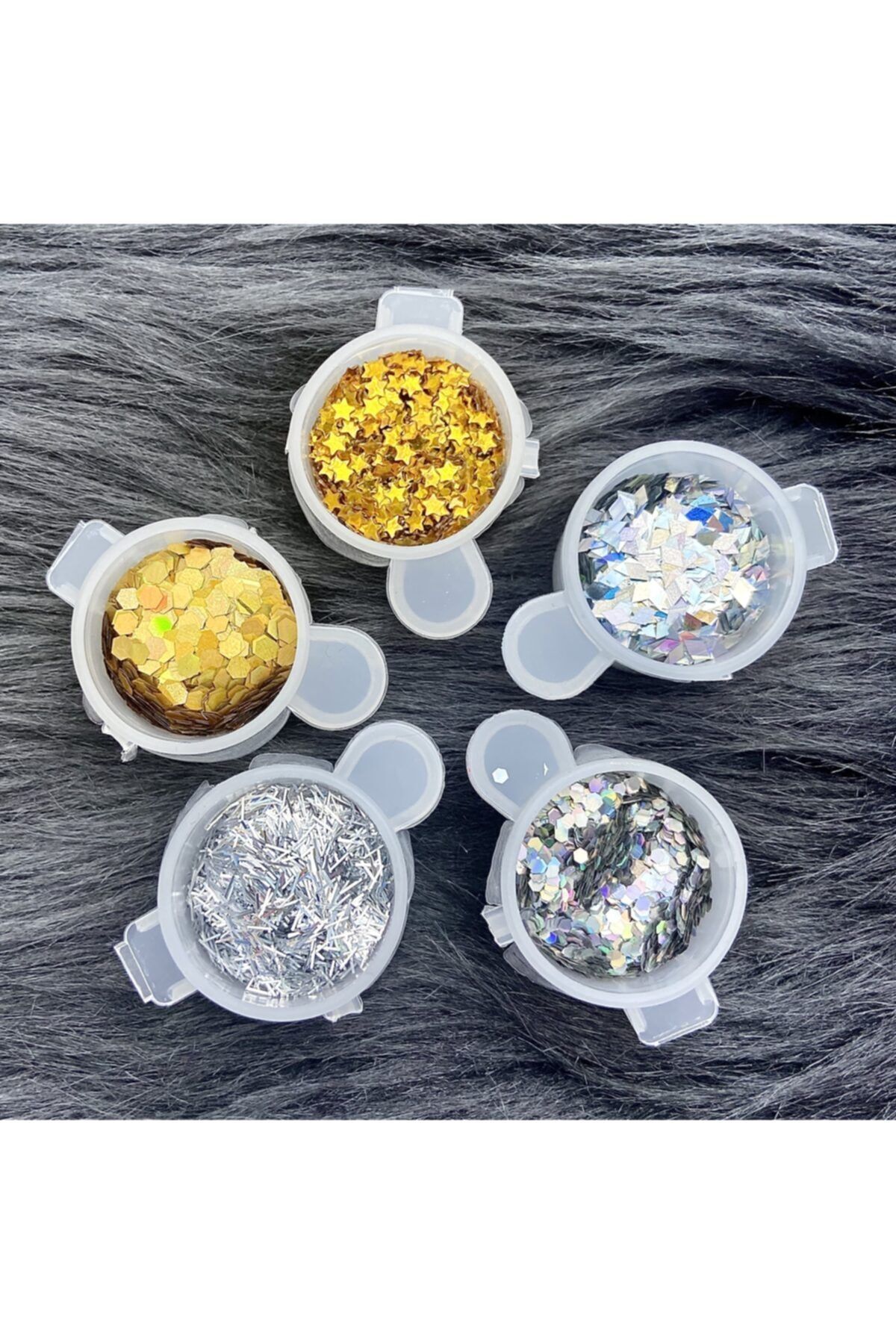5 Adet Epoksi Reçine Sim Glitter Seti Mum Simi Beton Sim Süs Sim Glitter, Nail Art Tırnak E11