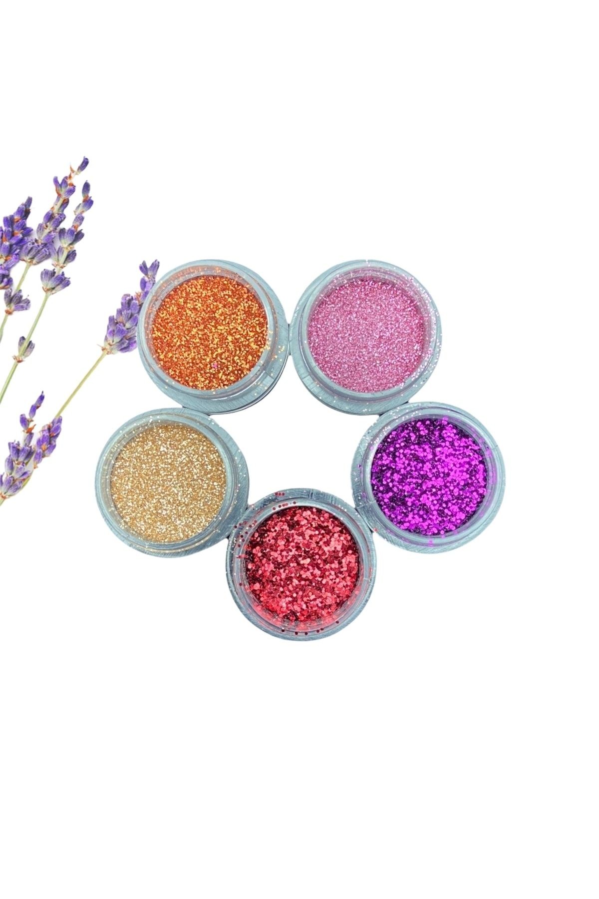 Epoksi Reçine Sim Glitter Seti , Nail Glitter 5li Sim Tırnak Süsleme Seti, Beton Mum Süsleme Sim