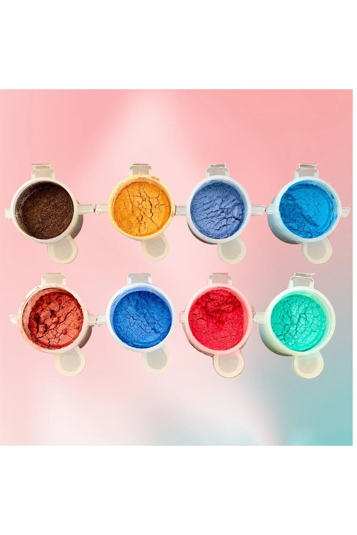 Epoksi Reçine 8li Toz Pigment Epoksi Boya, Mum Boyası, Beton Boyası D2 -