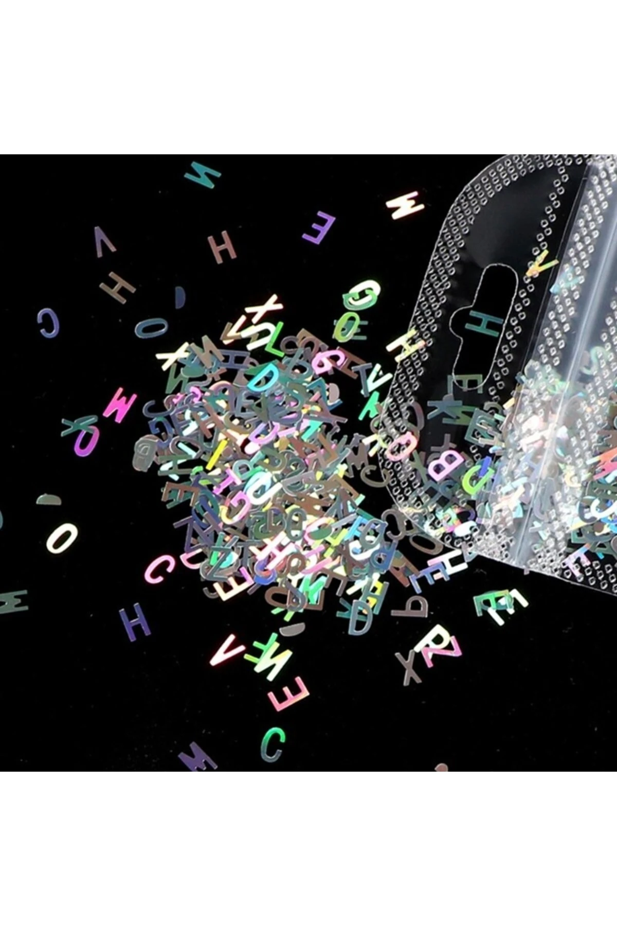 Epoksi Hologram Harf Glitter 5gr , Epoksi Reçine Alfabe Holografik Tırnak Makyaj Süs Malzeme