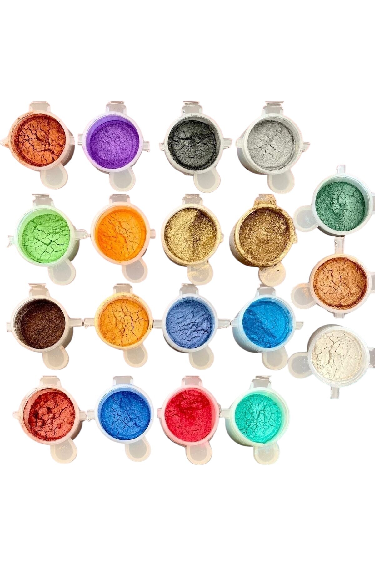 19 Renk Inci Tozu Seti Tırnak Oje Inci Tozu Epoksi Pigment Boya Epoksi Reçine Mum Beton Taş A1