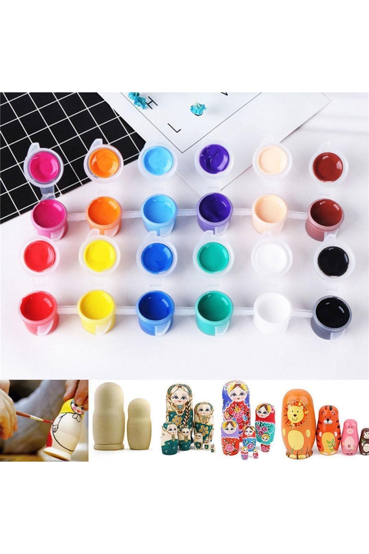 Plastik Boya Kutusu 12 Göz 3ml Küçük Boy , Boncuk Kutusu , Lens Kutusu , Boya Kutusu