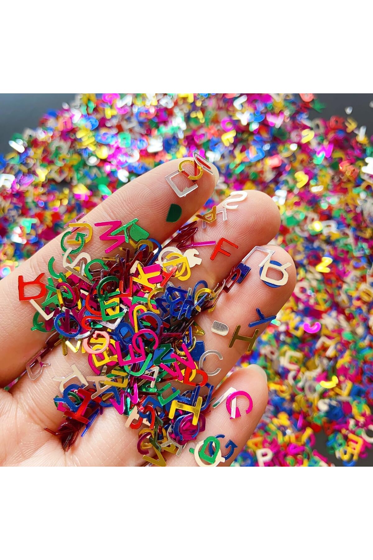 Epoksi Harf Glitter 5gr , Epoksi Reçine  Alfabe Holografik Tırnak Makyaj Süs Malzeme
