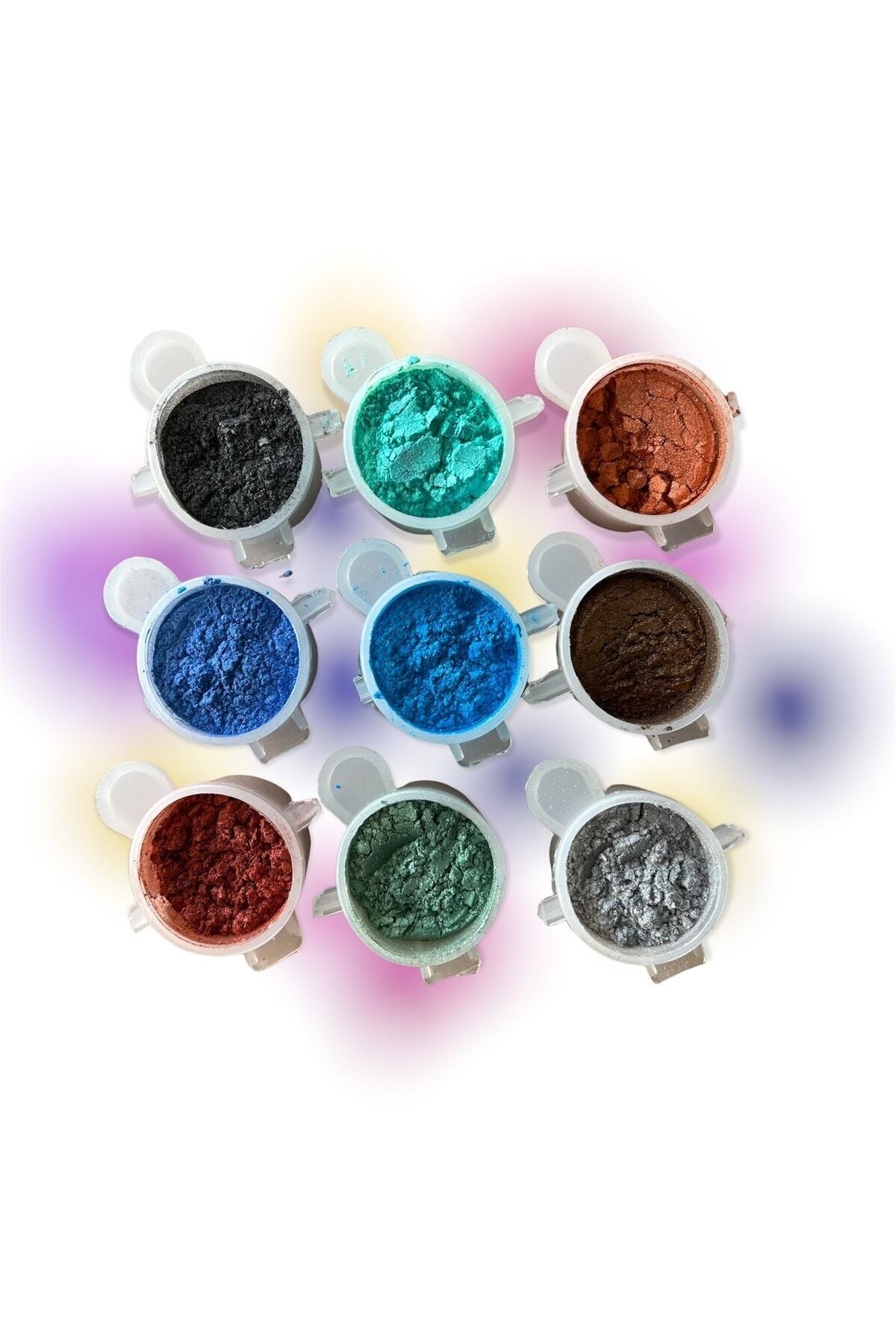 Epoksi Reçine Mini Sedef Toz Pigment Boya Seti , Epoksi Renk Pigment ( 10ml ) , Cank