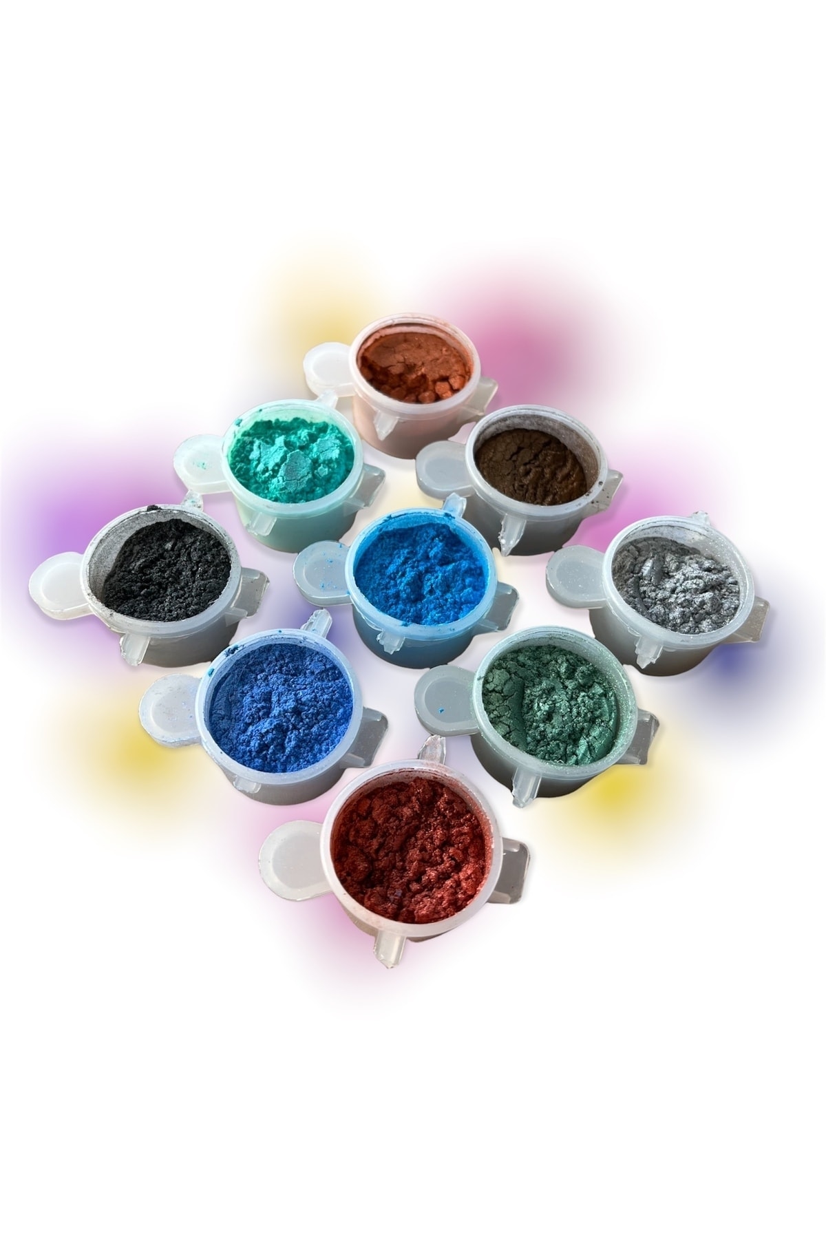 9 Adet Epoksi Boyası Reçine Sedef Toz Pigment Seti Şeffaf Epoksi Reçine Pigment Set