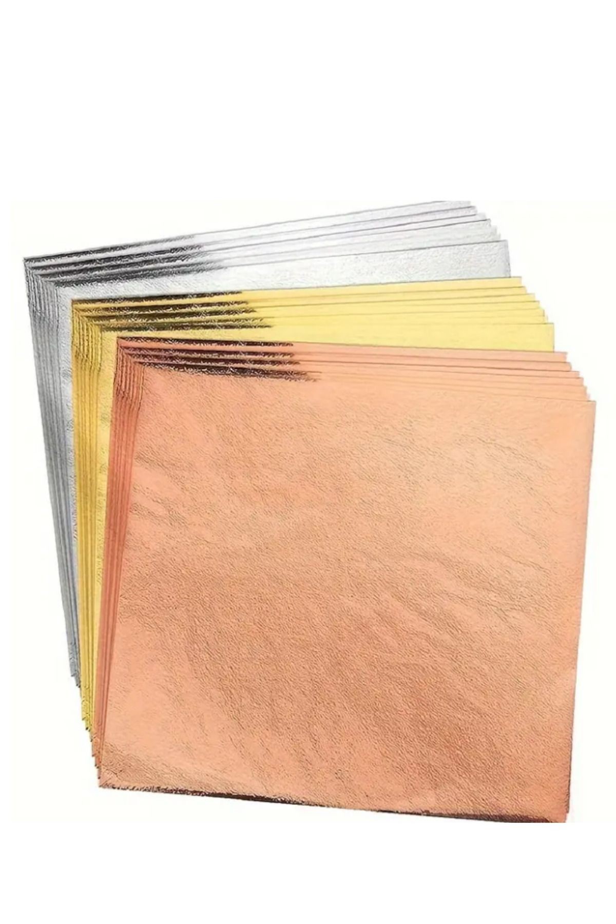 Epoksi Reçine Altın Bakır Gümüş Yaprak Varak 16x16cm