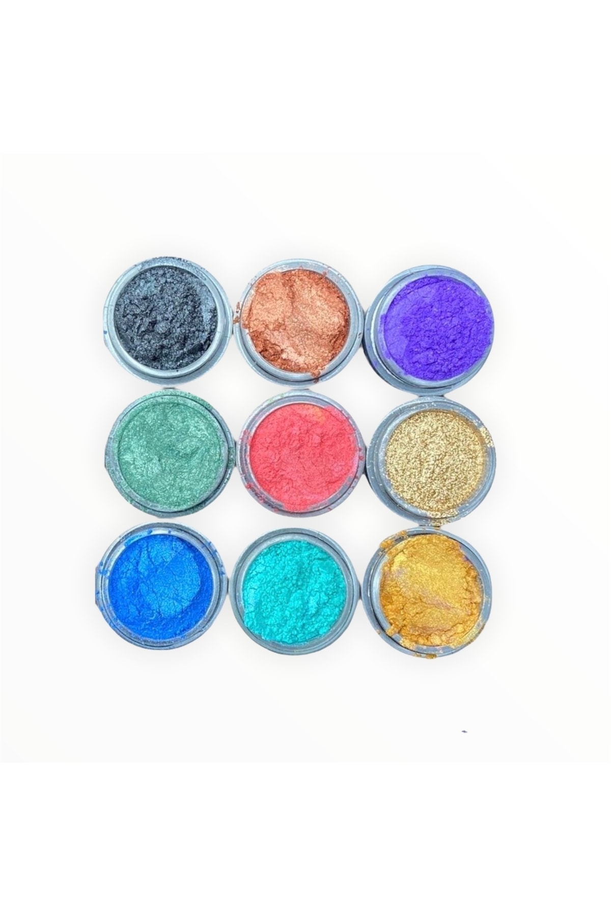 9 Adet Epoksi Mini Sedef Toz Pigment Boya Seti Epoksi Renk Pigment Boya 9x10ml