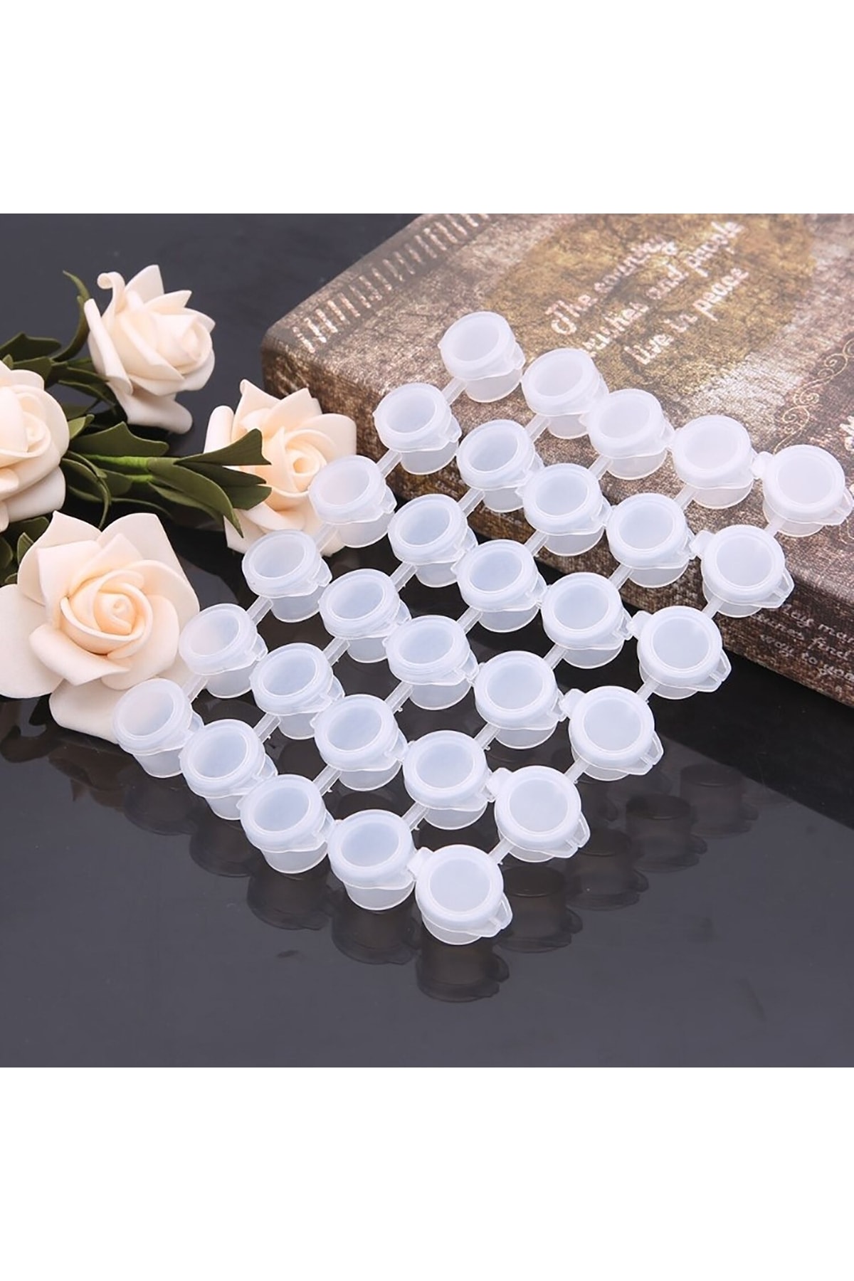 Kolye Yüzük Takı Kutusu 6 Göz 10 Ml, Boya Kutusu,boncuk Kutusu, Lens Kutusu, Plastik Boş Kutu