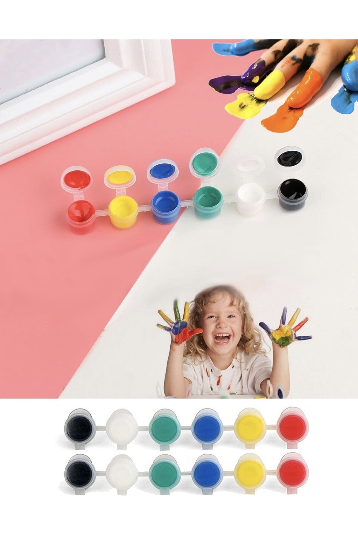 Kolye Yüzük Takı Kutusu 6 Göz 10 Ml, Boya Kutusu,boncuk Kutusu, Lens Kutusu, Plastik Boş Kutu