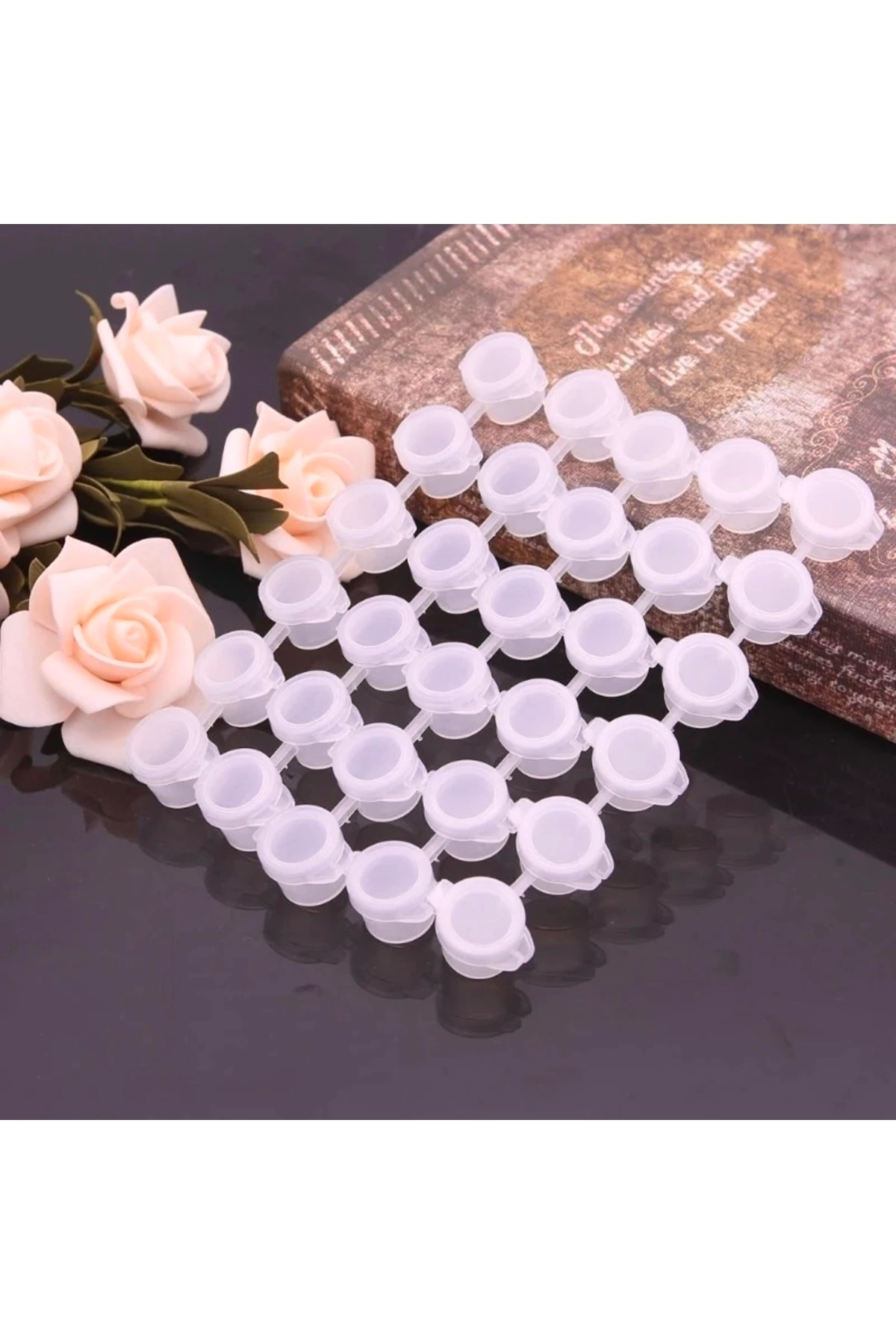 Kolye Yüzük Takı Kutusu 100 Göz, Boya Kutusu 3ml Boncuk Kutusu Lens Kutusu Plastik Boş Kutu