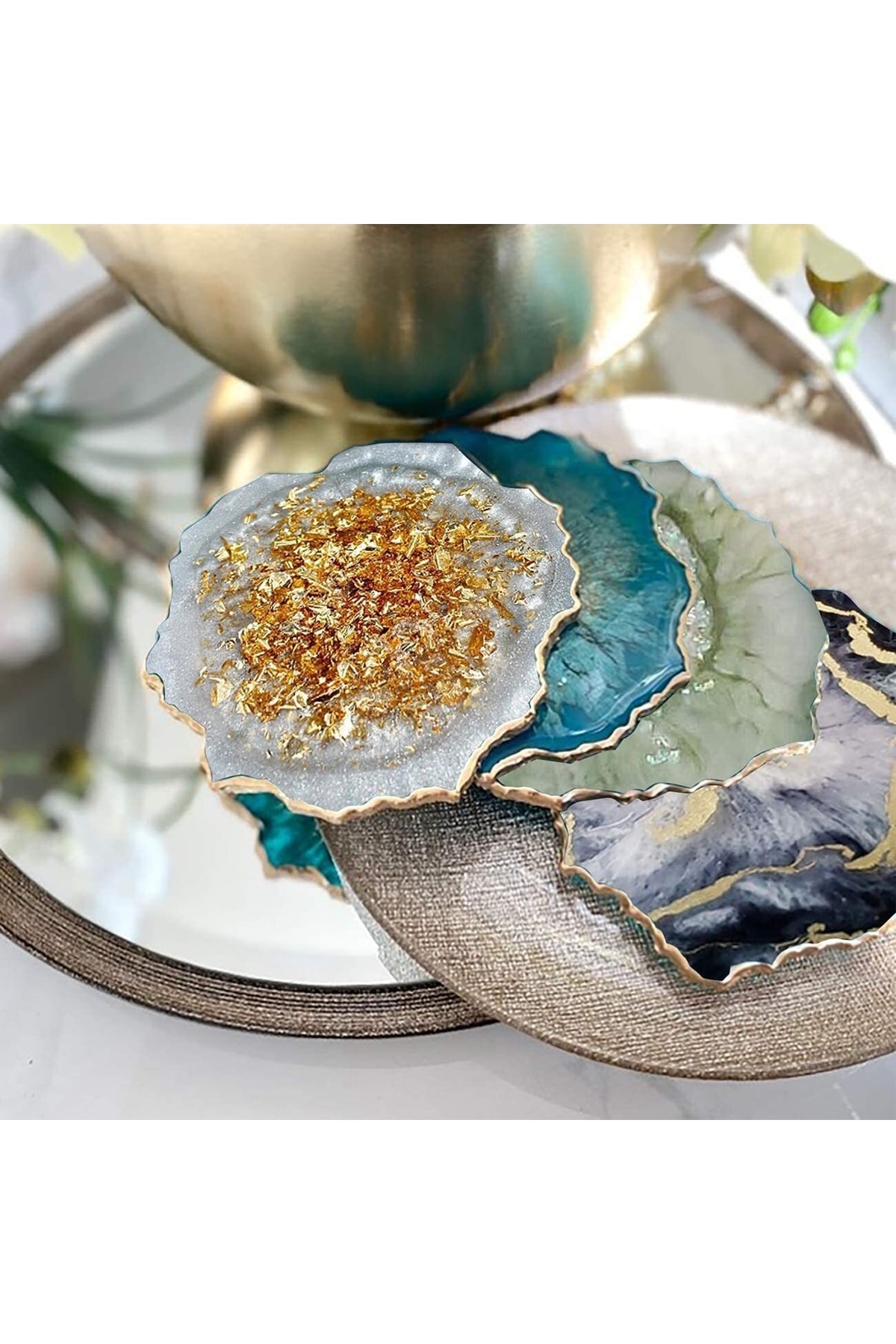 Epoksi Reçine 8 Adet Mini Sedef Toz Pigment Epoksi Boya, Mum Boyası, Beton Boyası