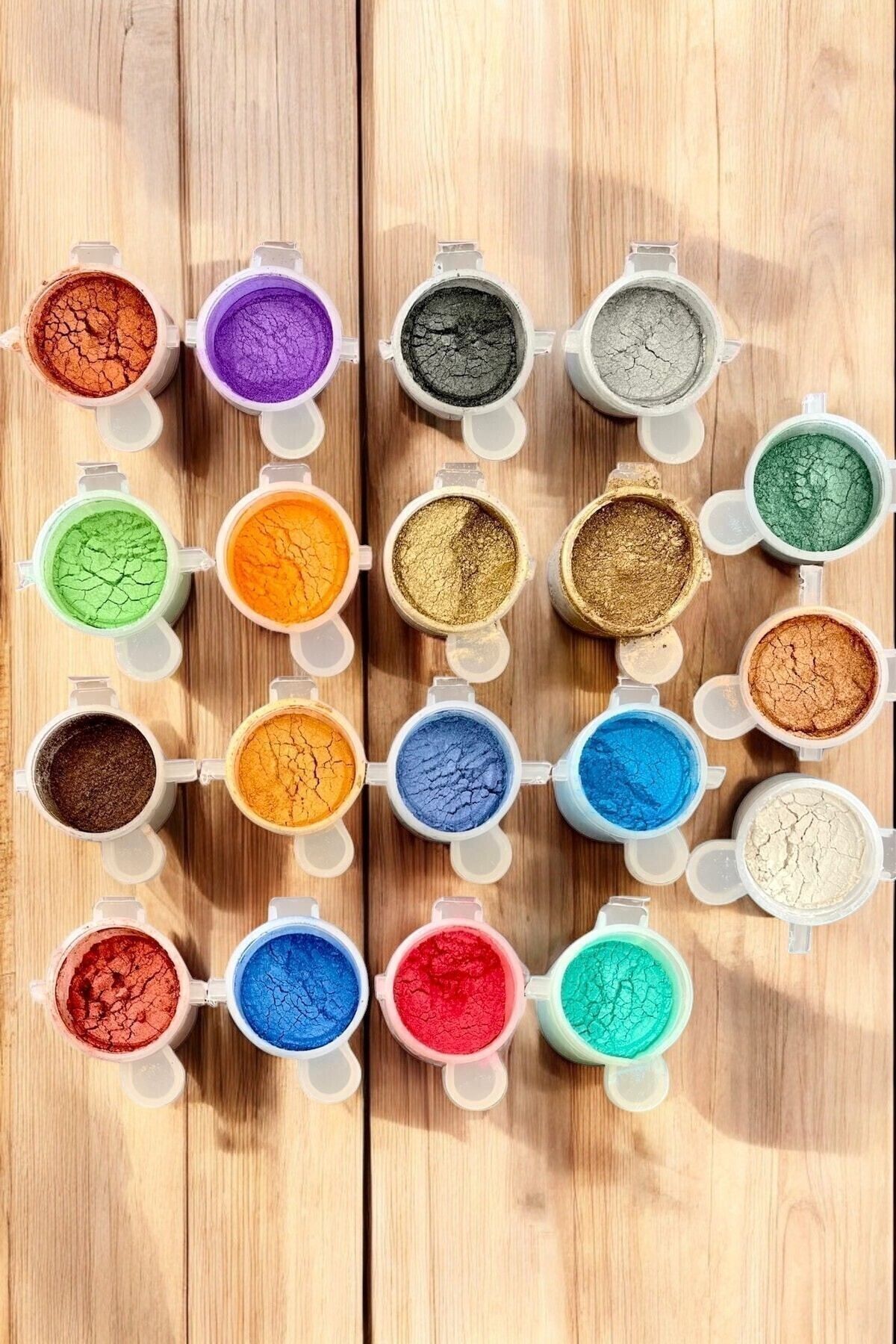 Epoksi Reçine 19lu Mica Pigment Seti Epoksi Boya , Mum Boyası Epoksi Pigment A1