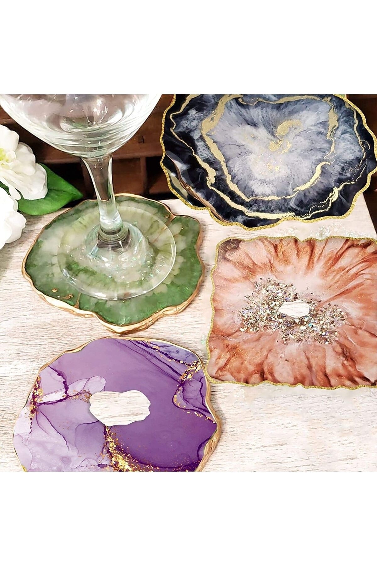 9 Adet Epoksi Boyası Reçine Sedef Toz Pigment Seti Şeffaf Epoksi Reçine Pigment Set