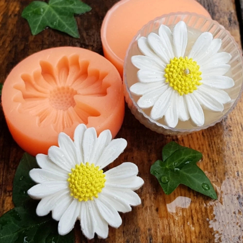  Papatya Çiçek Mum  Sabun Silikon Kalıbı A kalite 6cm