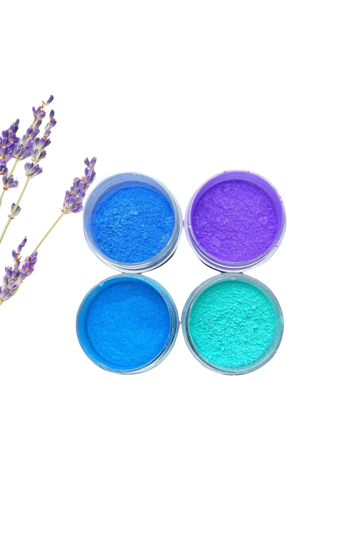 Epoksi Boya Sedef Toz Pigment Boya Seti 4 Adet X 10ml Kalıcı Oje Makyaj , Simli Sedef Pigment