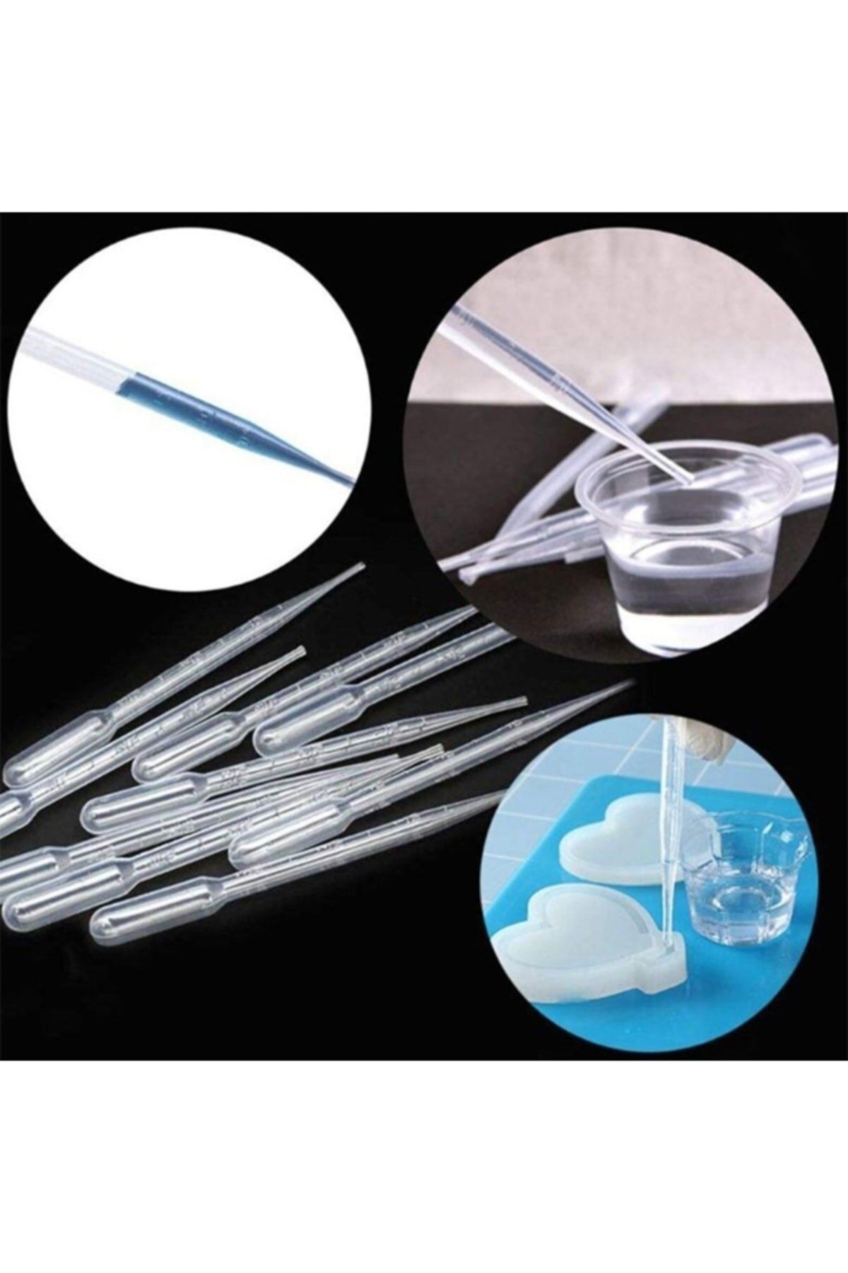 Epoksi Reçine Damlalık Pipet Seti 500 Adet /plastik Pipet/ Damlalık Pipet