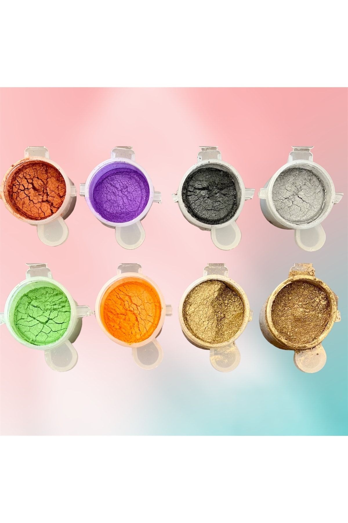 8 Adet Epoksi Boya Mini Sedef Toz Pigment Epoksi Boya/ Mum Boyası/ Reçine Pigment Boya Metalik