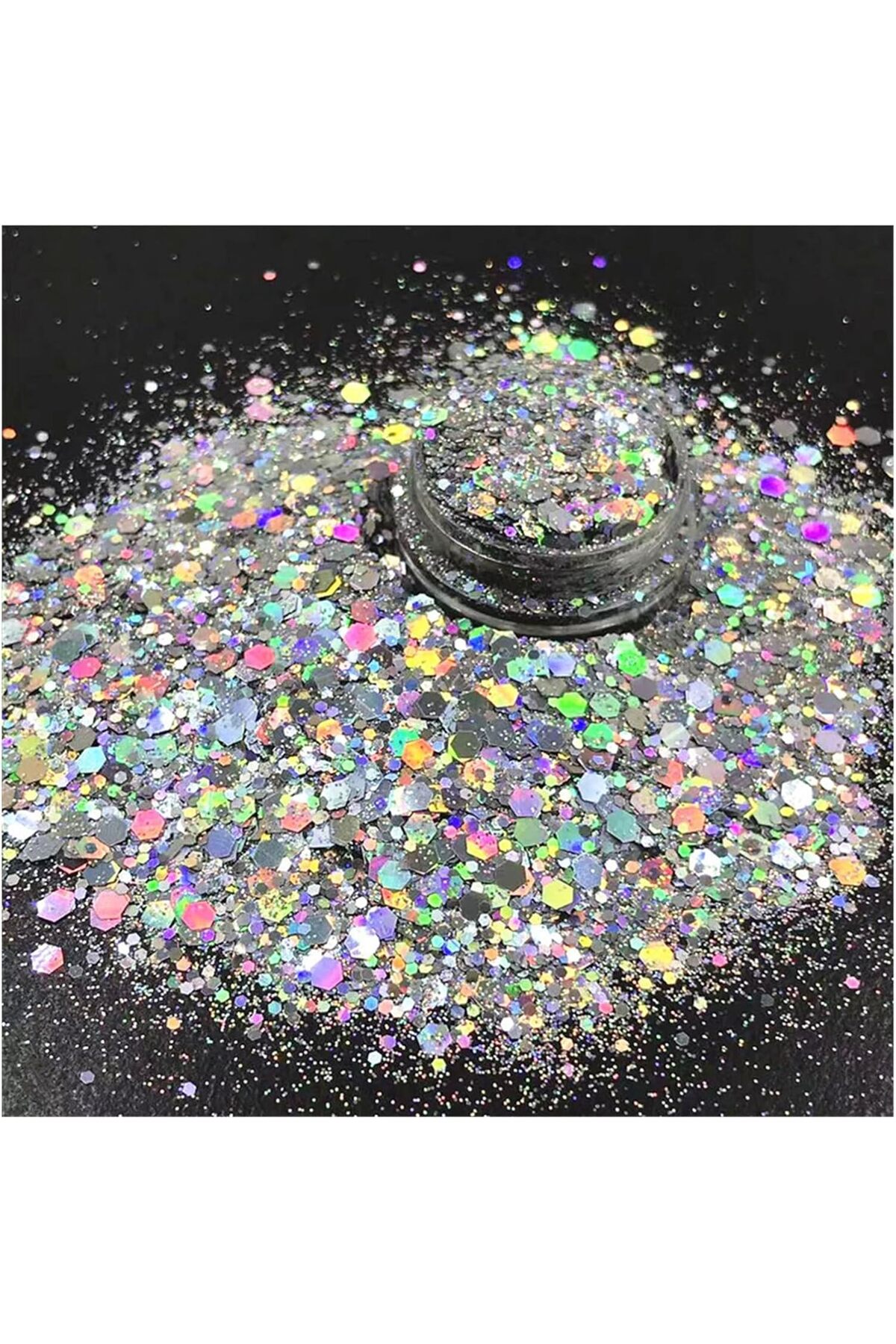 14ml Gümüş Chunky Glitter - Holografik Epoksi Reçine, Tırnak & Makyaj Için Işıltılı Glitter