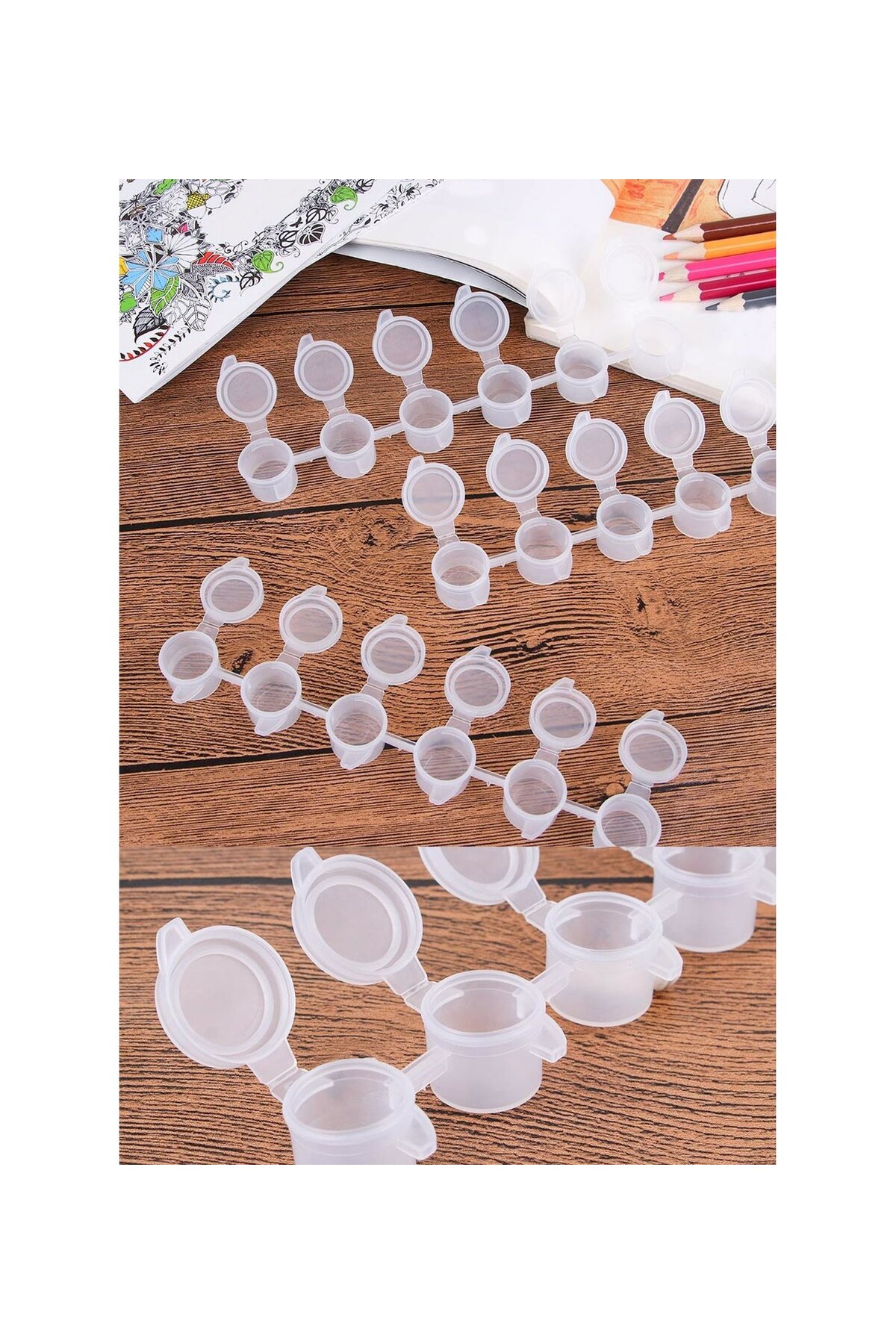 6 Göz 3ml Boyama Yedek Boş Boya Kutusu Şerit Boş Plastik Kutu