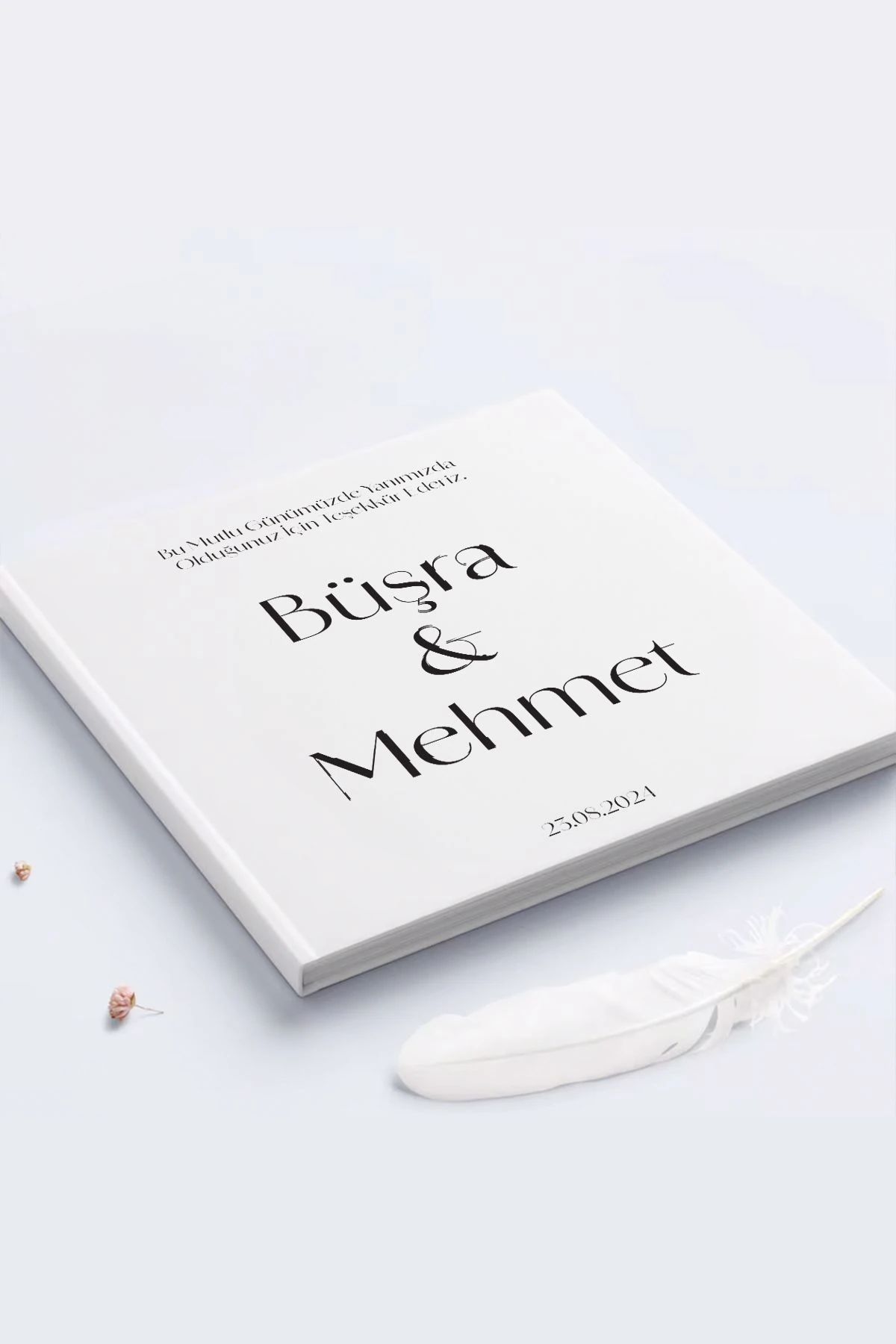 Düğün Özel Gün Anı Defteri ve Ziyaretçi Defteri 21cm X 21cm 50 Yaprak