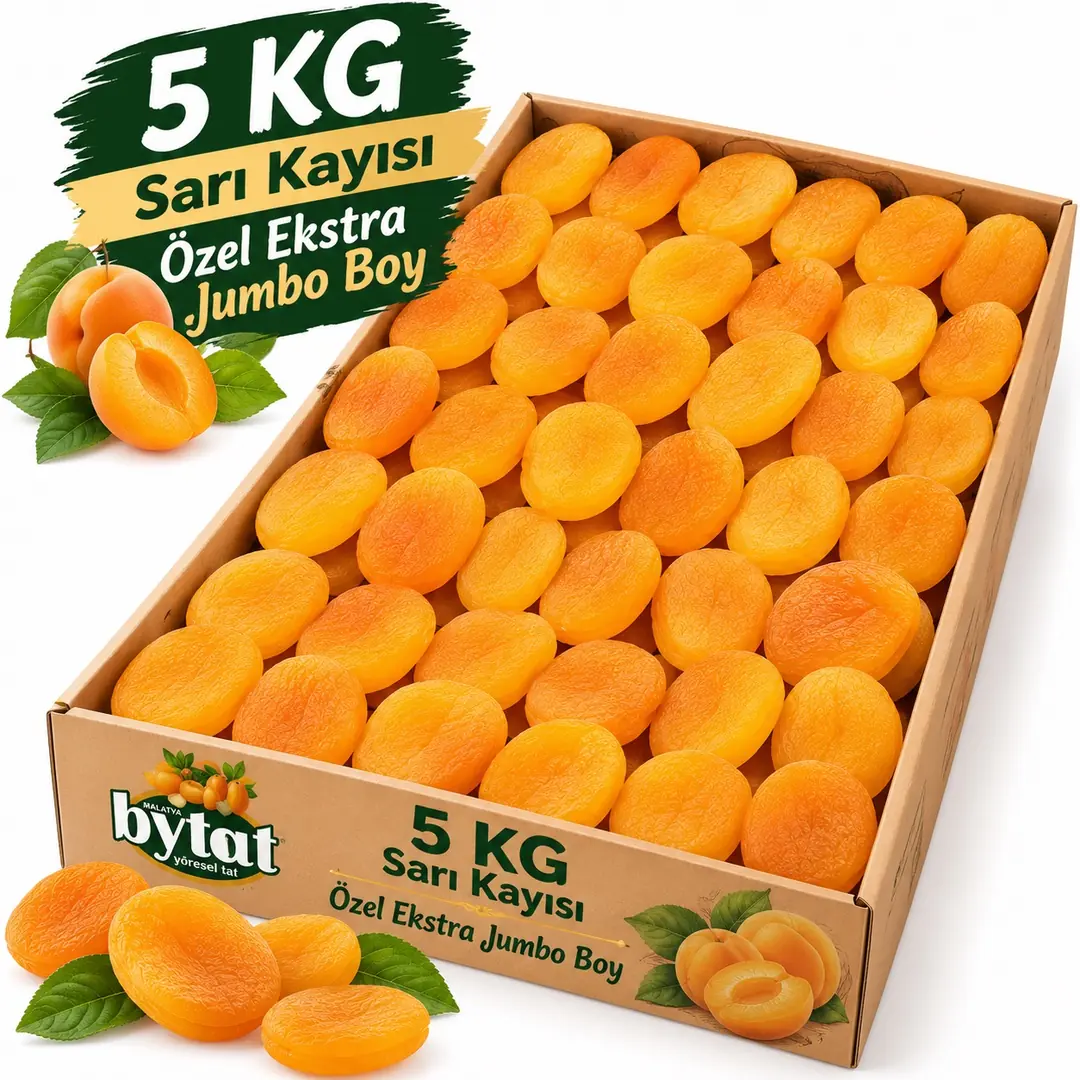 Sarı Kuru Kayısı Jumbo Boy (5 KG) Yeni Mahsül