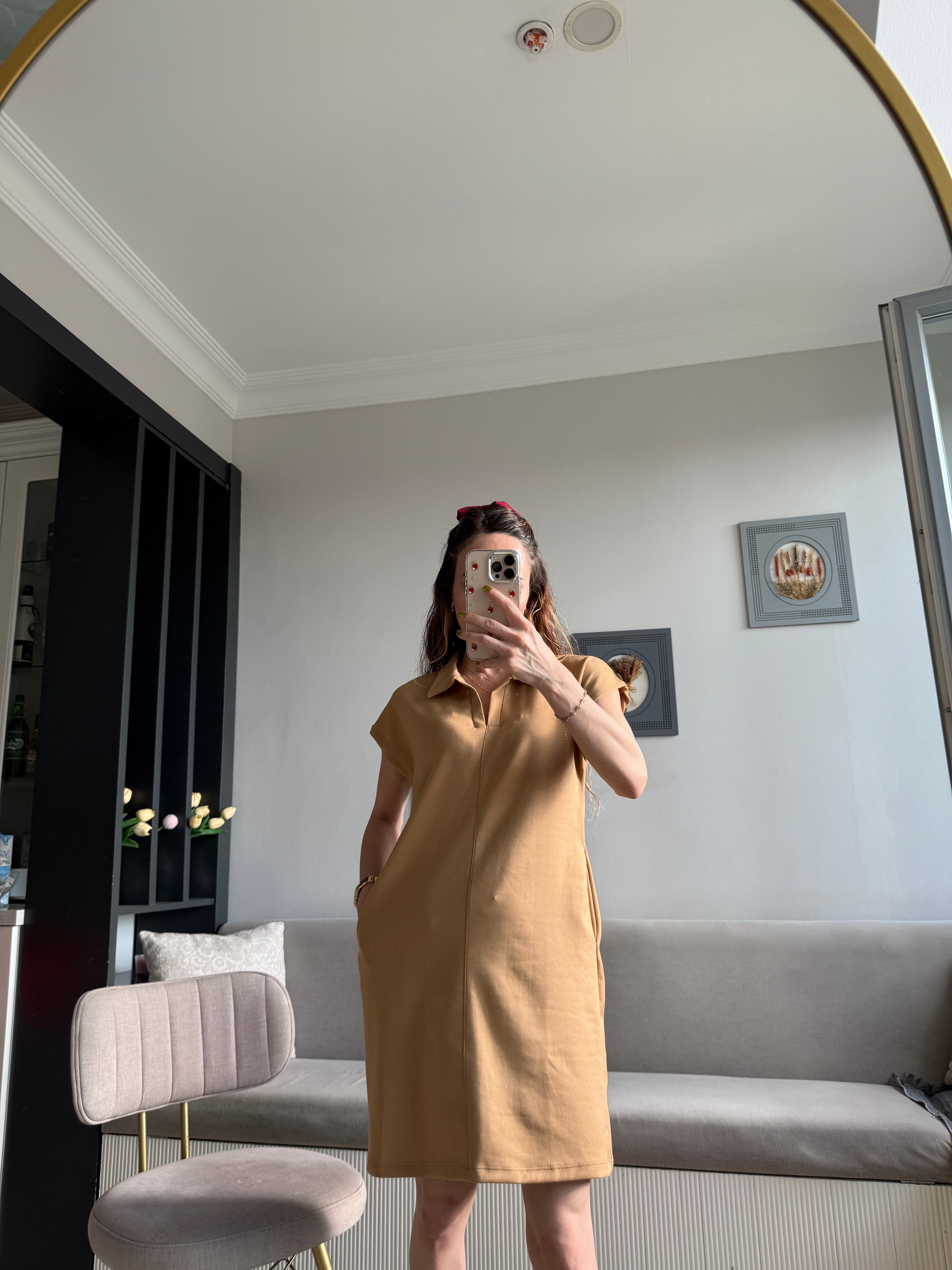 MODAL POLO YAKA ELBİSE TAŞ