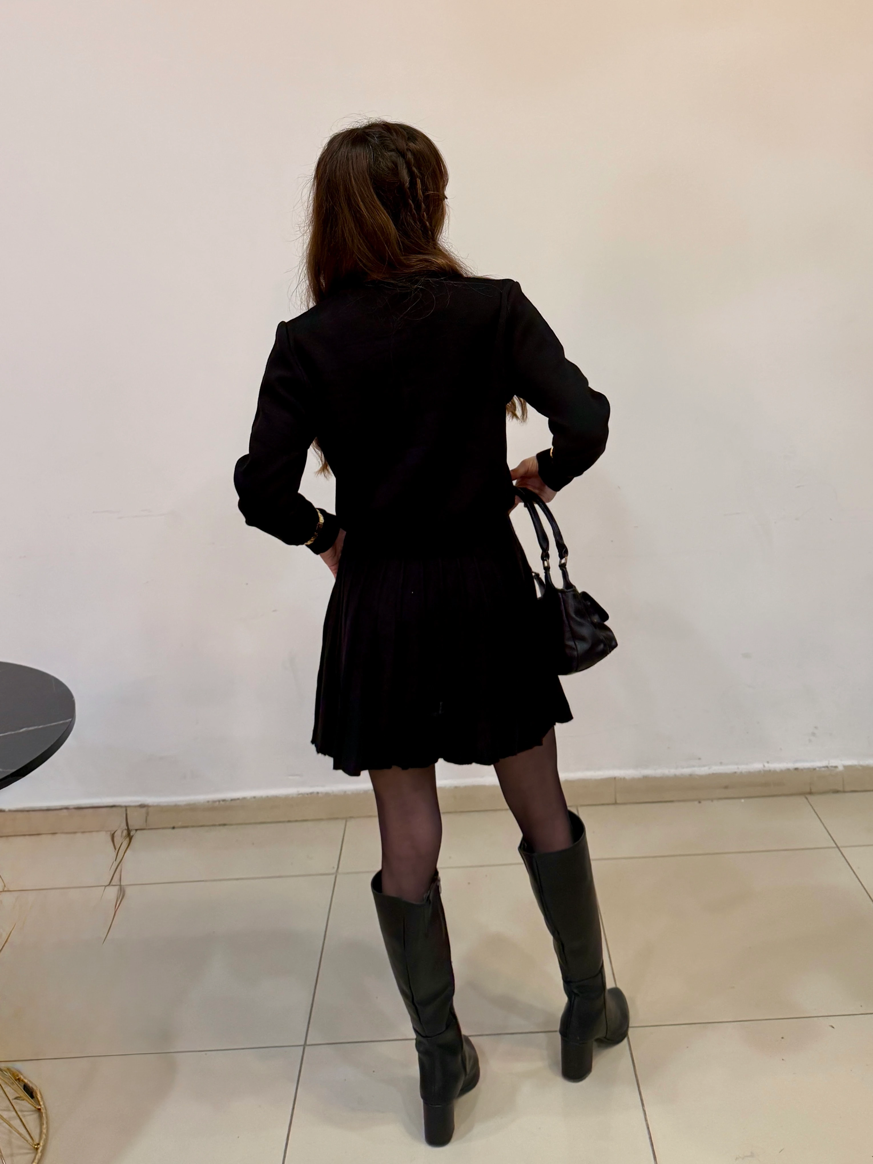 İKİLİ PİLİSE TRİKO MİNİ TAKIM SİYAH