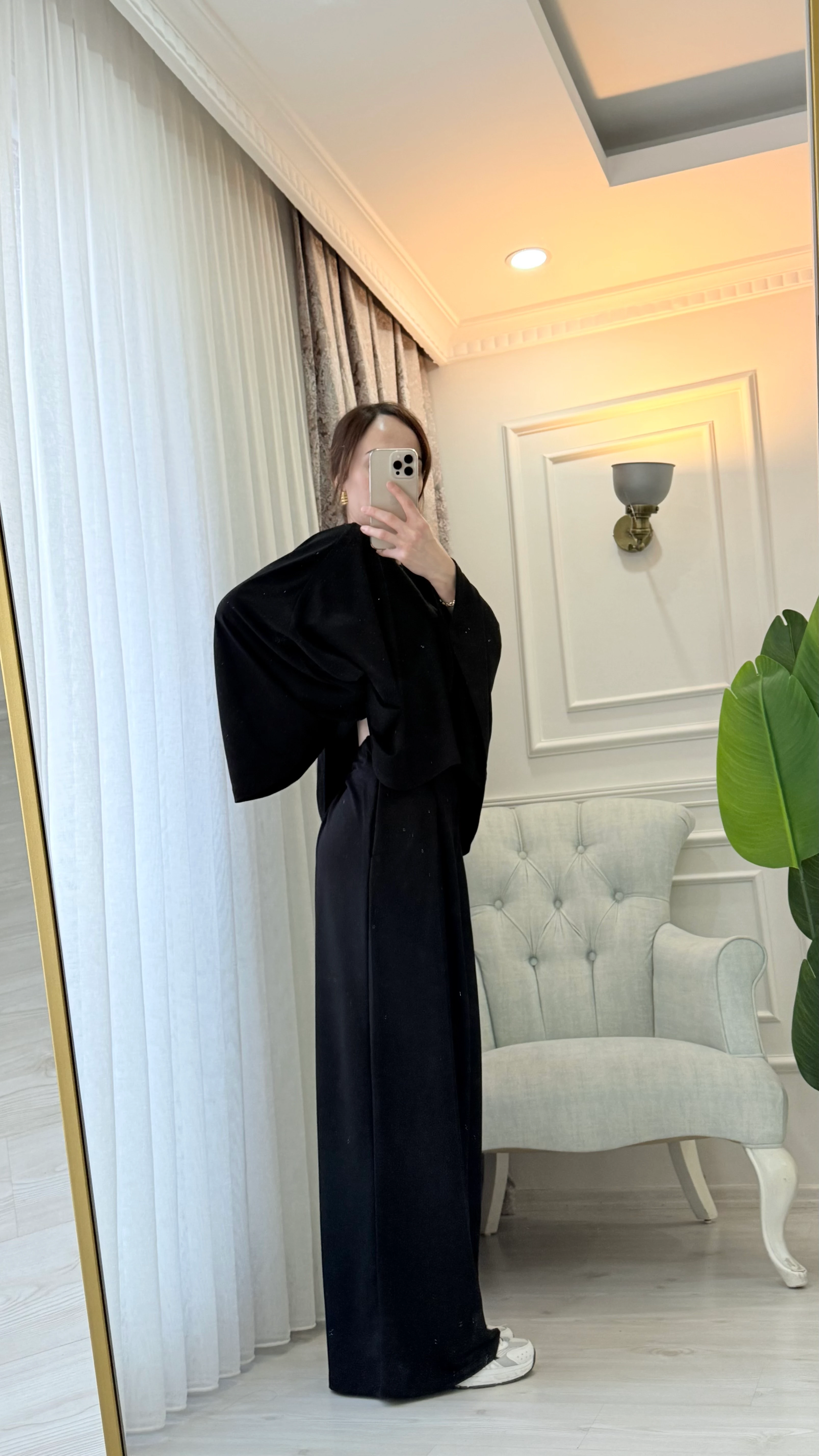 PELERİNLİ MODAL TAKIM SİYAH