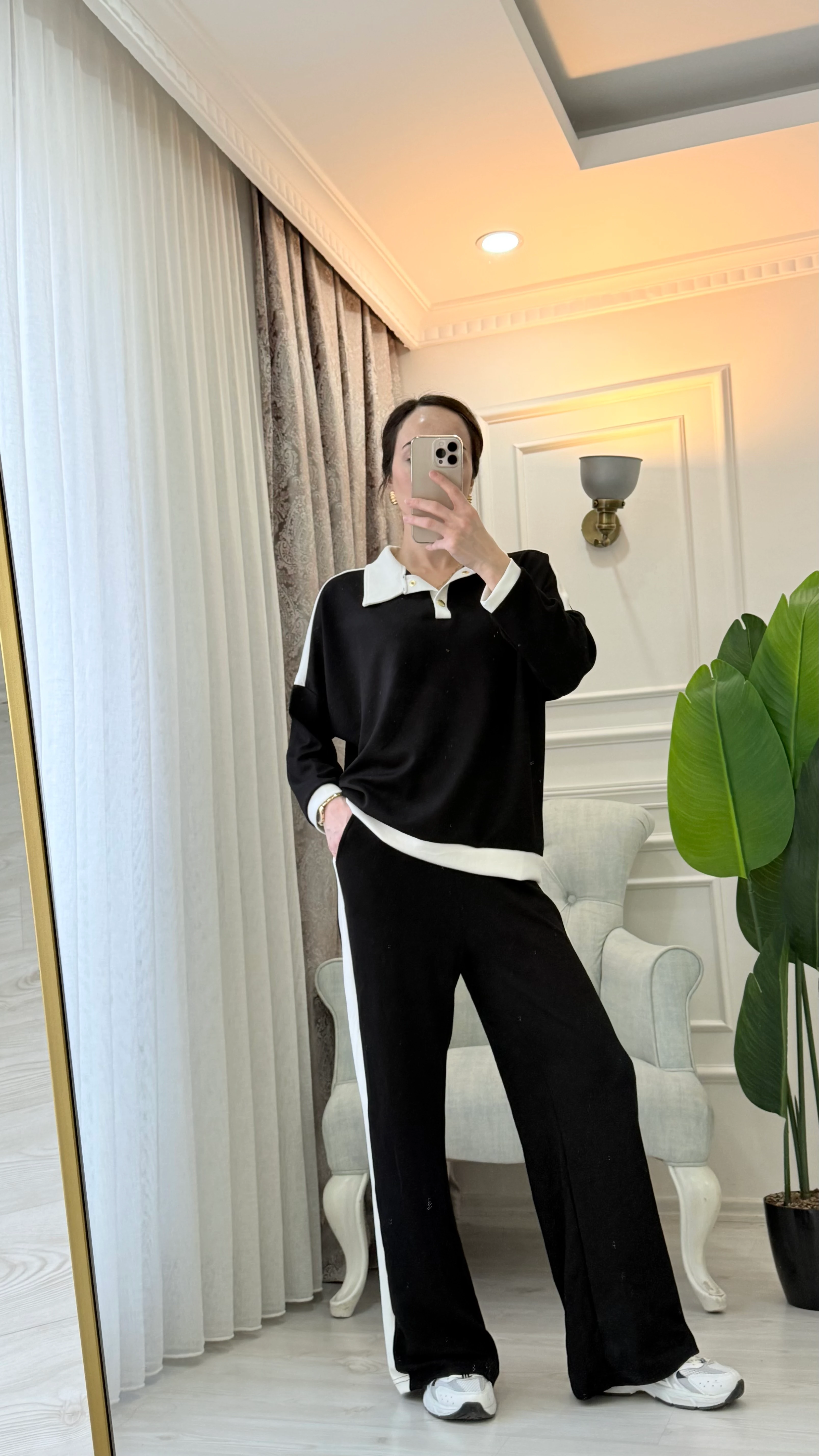 ŞERİT DETAY EŞOFMAN TAKIM SİYAH