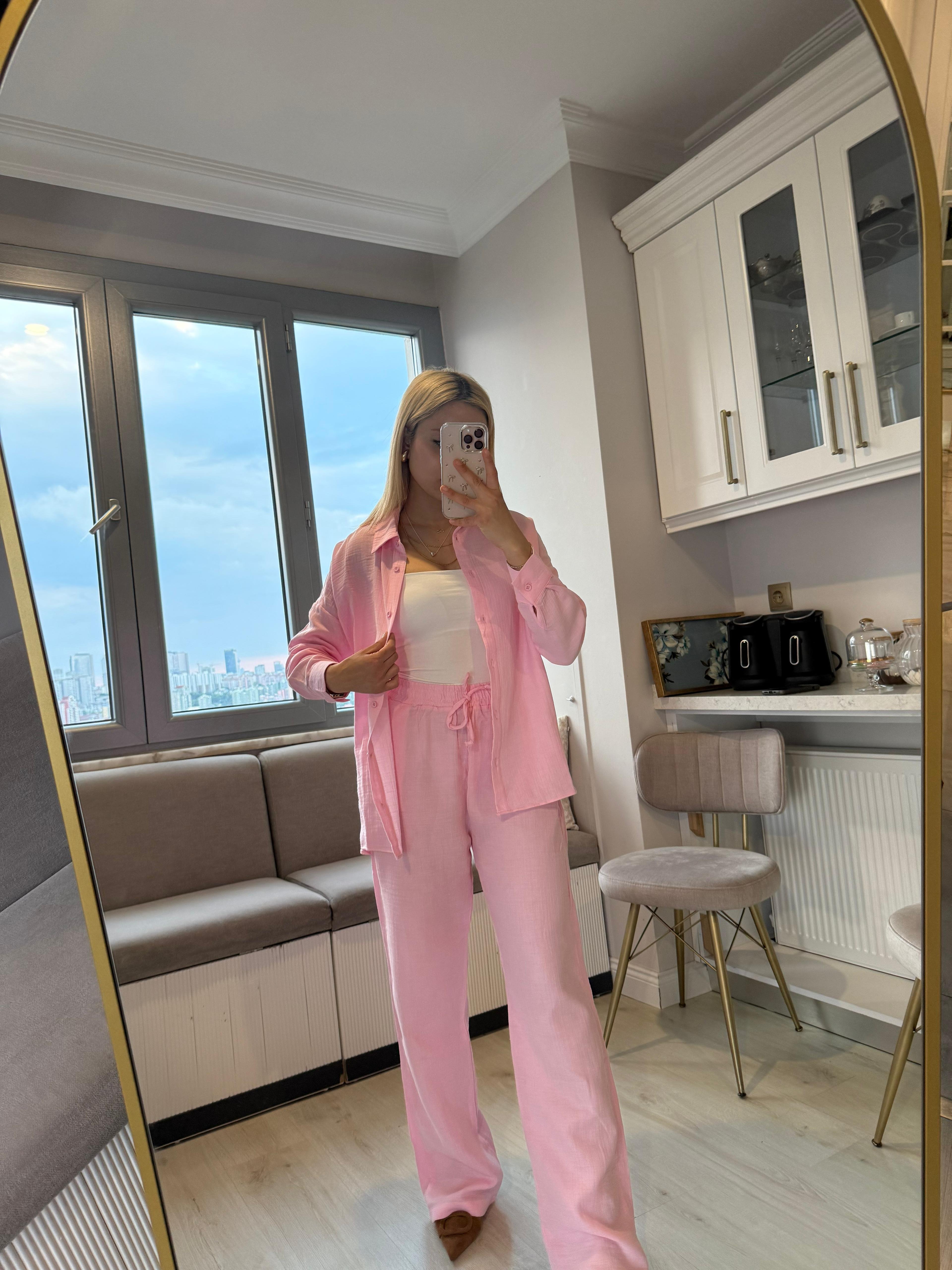 MÜSLİN TAKIM ŞEKER PEMBE
