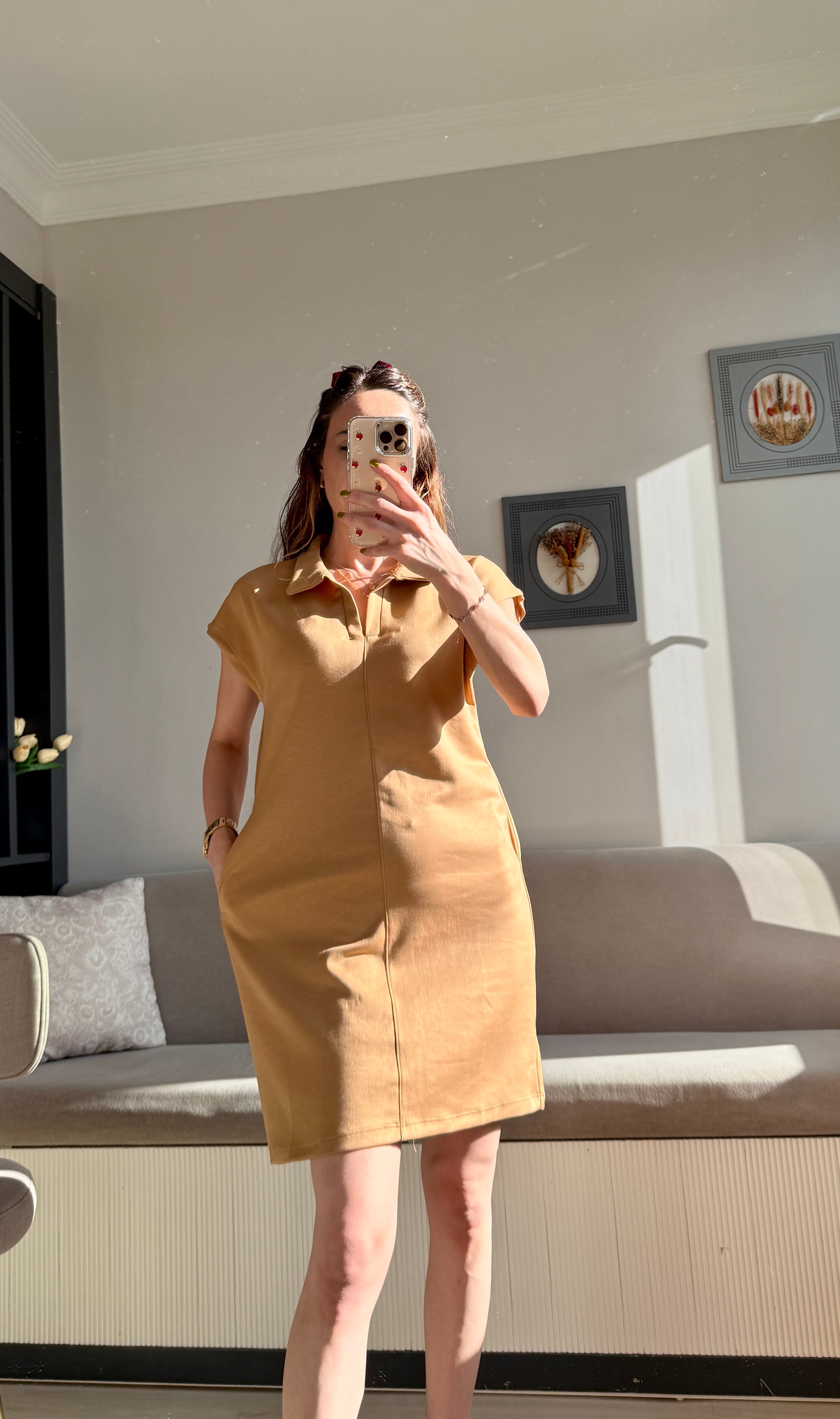 MODAL POLO YAKA ELBİSE TAŞ