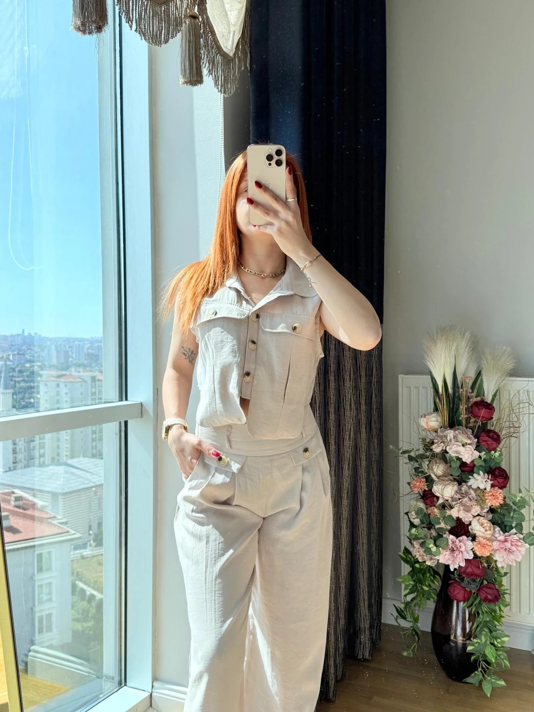 YELEKLİ TAKIM BEJ