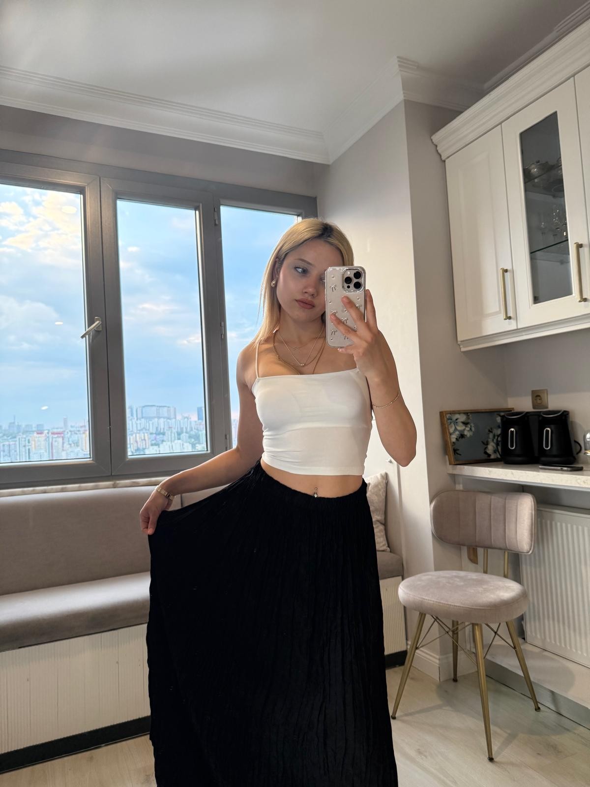 İP ASKILI CROP ATLET BEYAZ